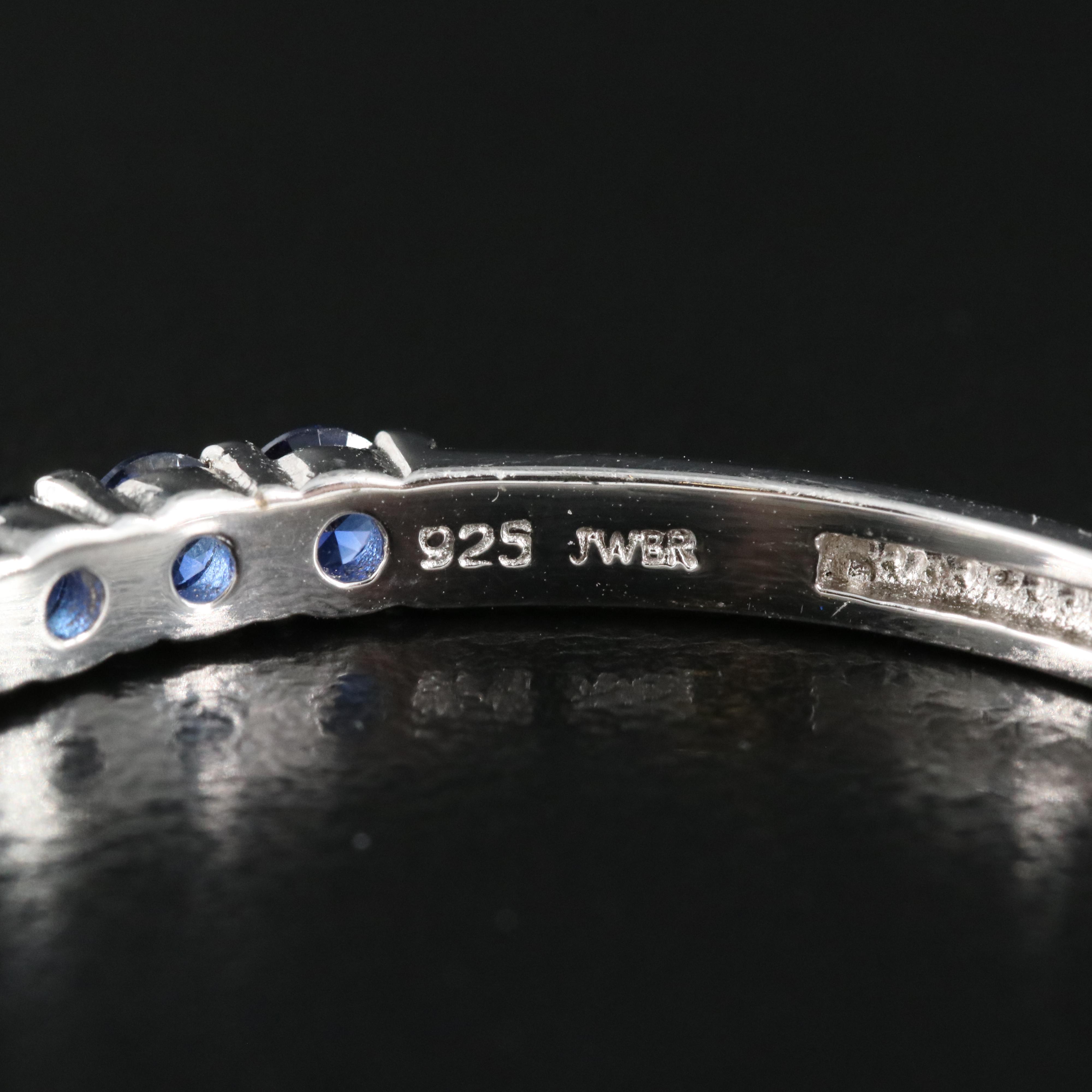 Sterling Sapphire Hoop Earrings