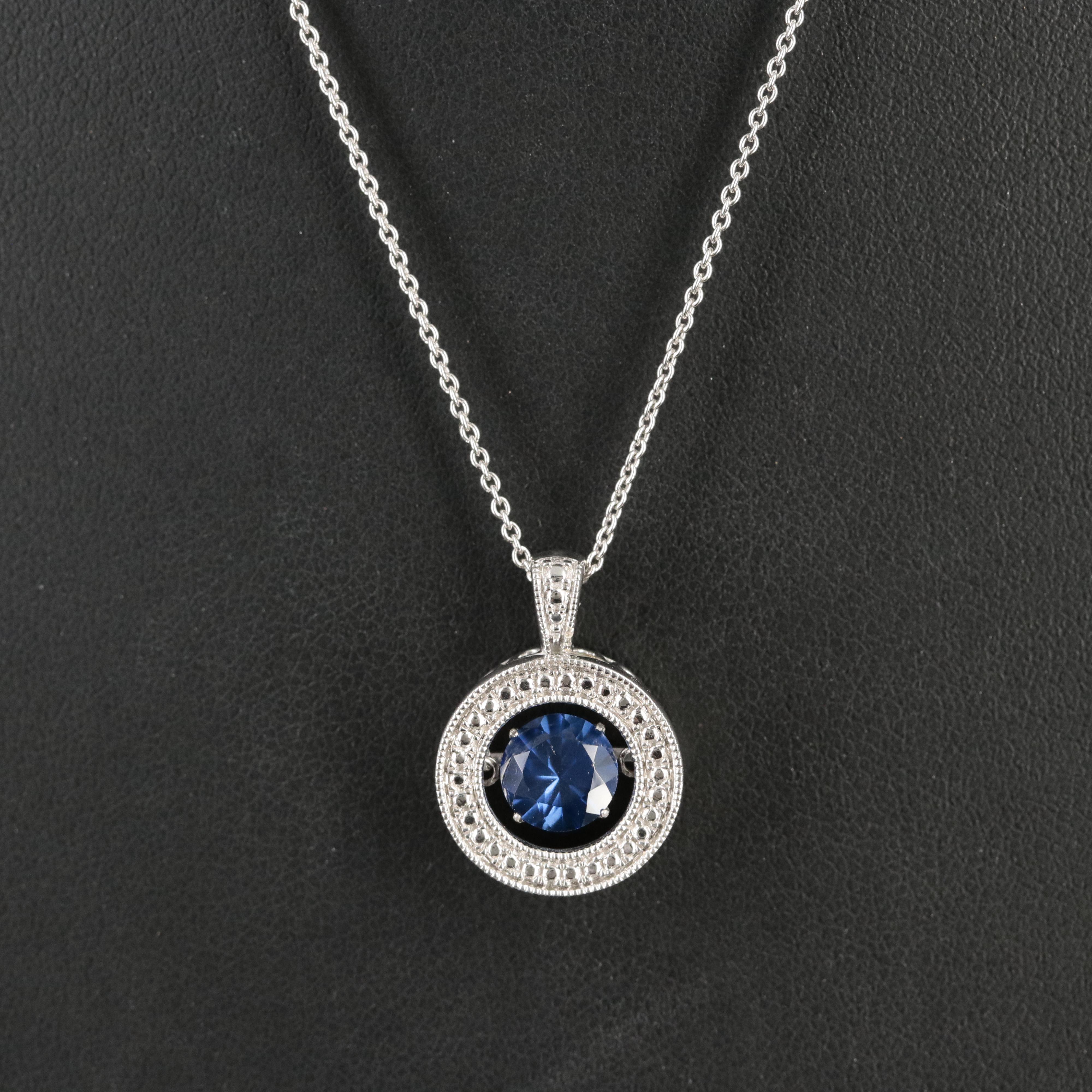 Sterling Sapphire Pendant Necklace