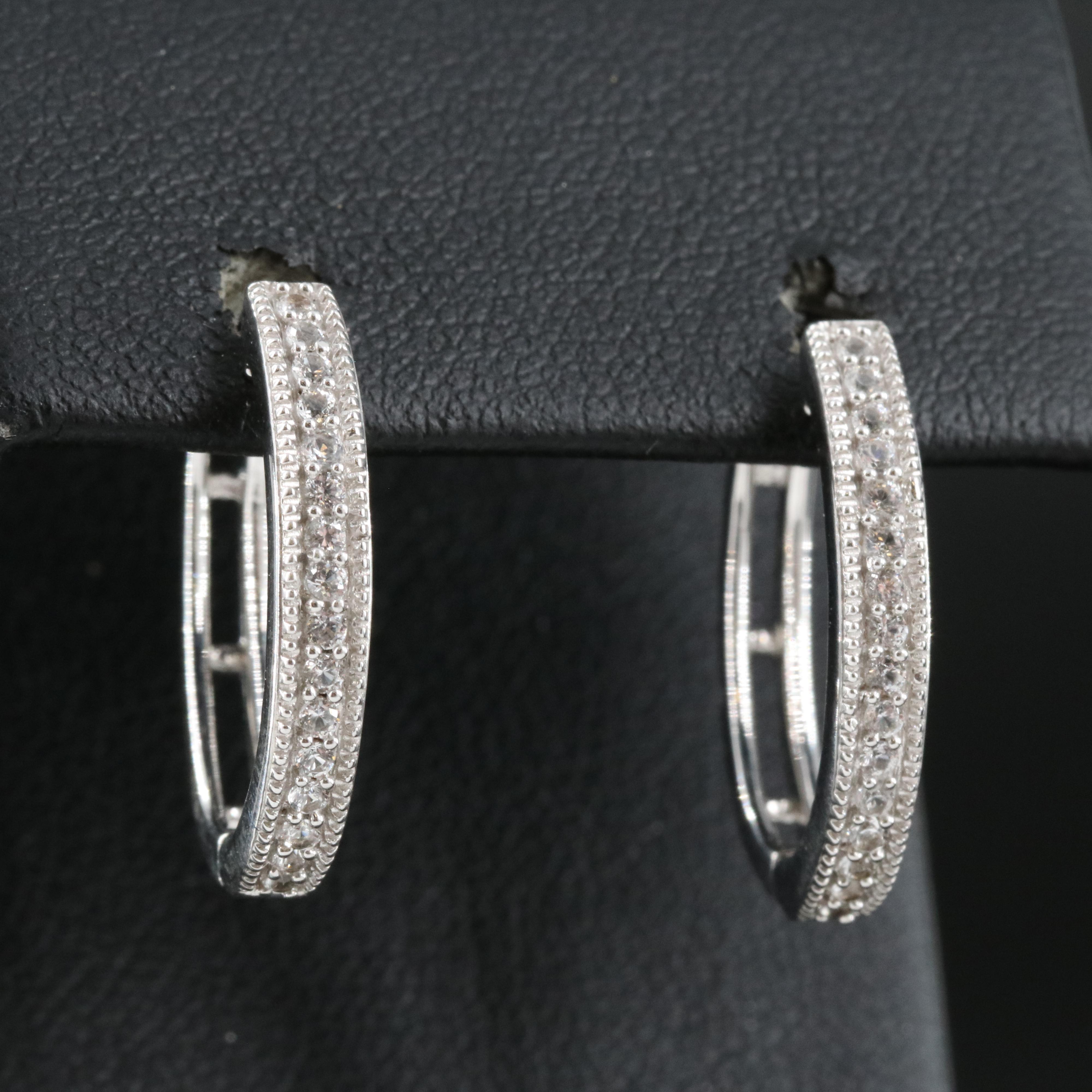 Sterling Sapphire Hoop Earrings