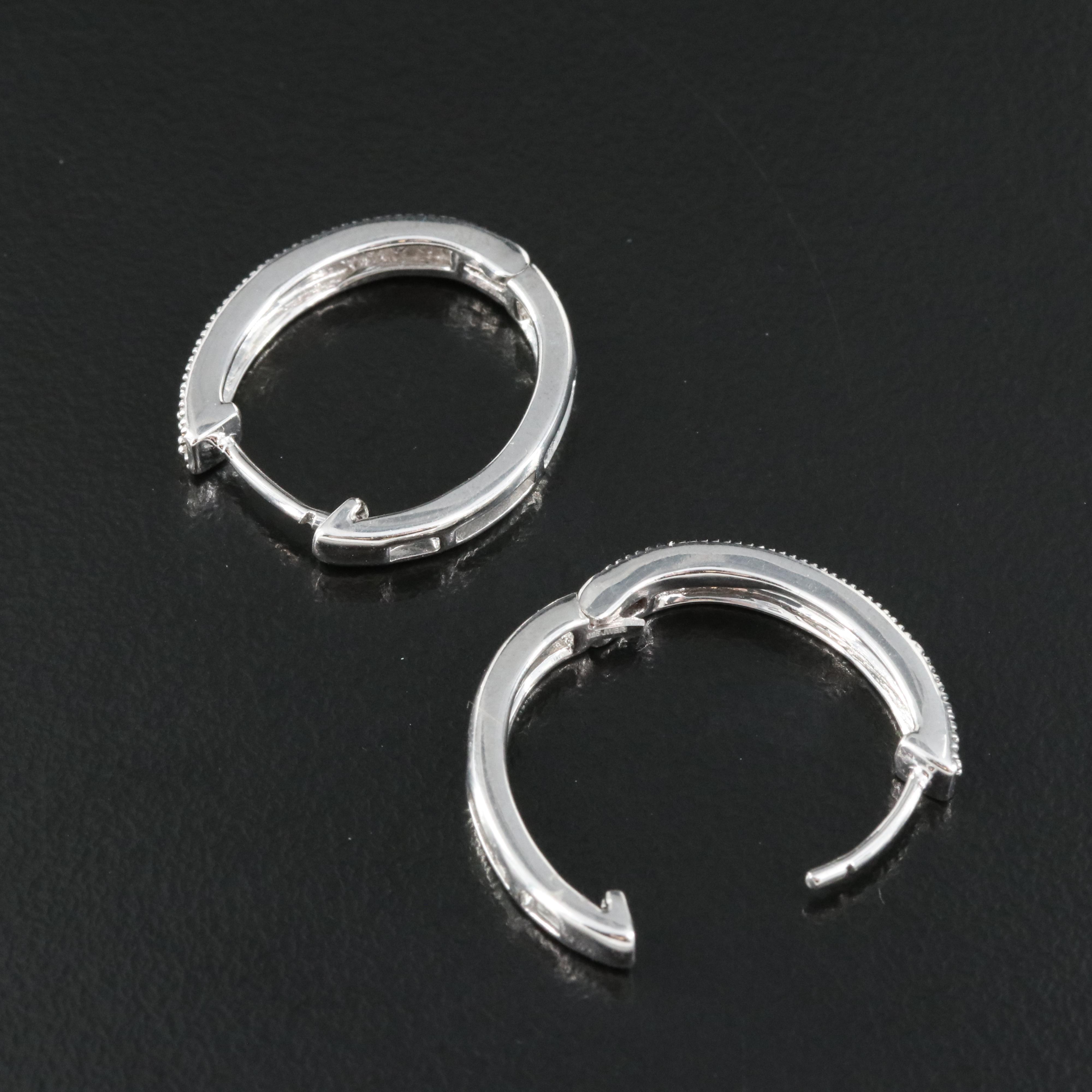 Sterling Sapphire Hoop Earrings