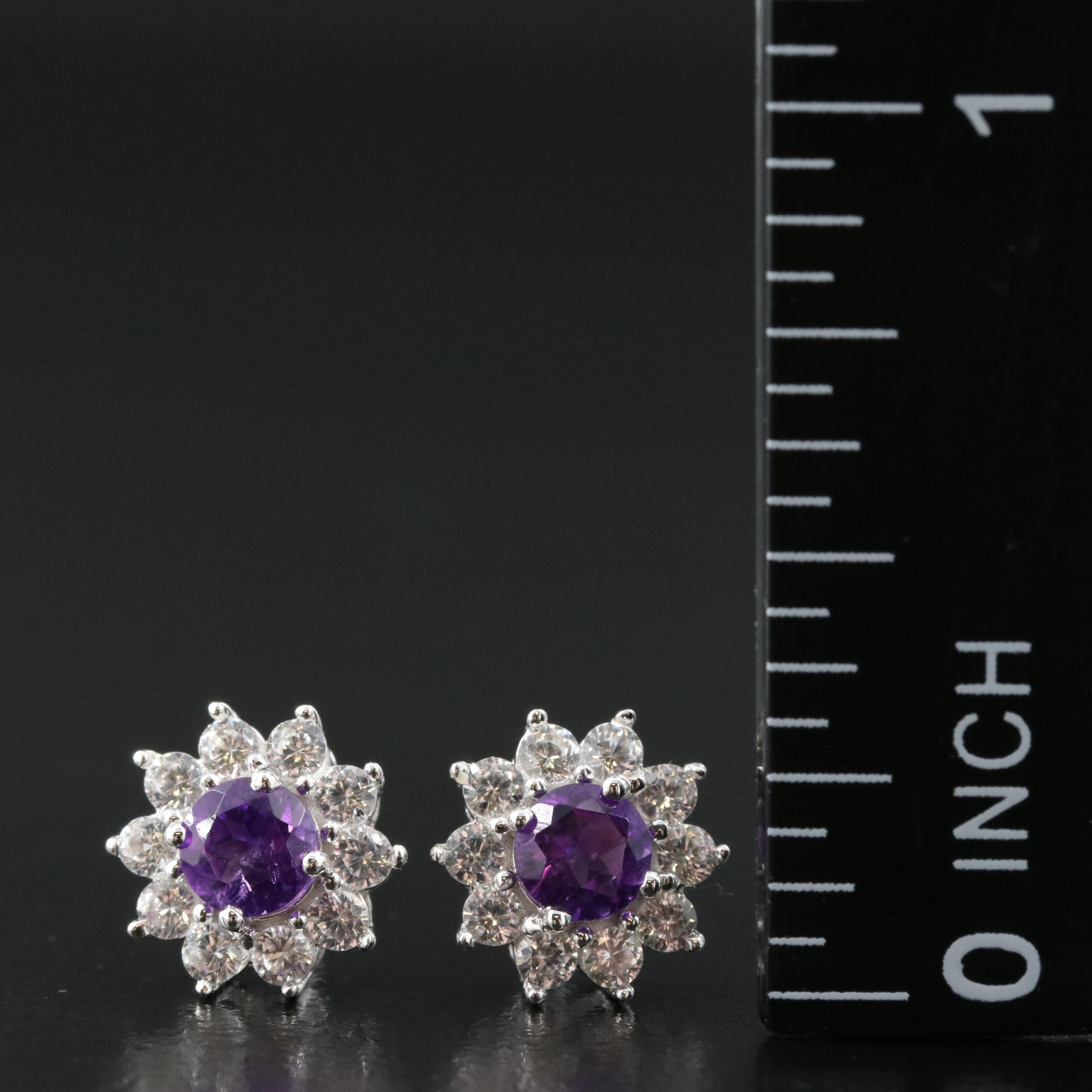 Sterling Amethyst and Sapphire Earrings