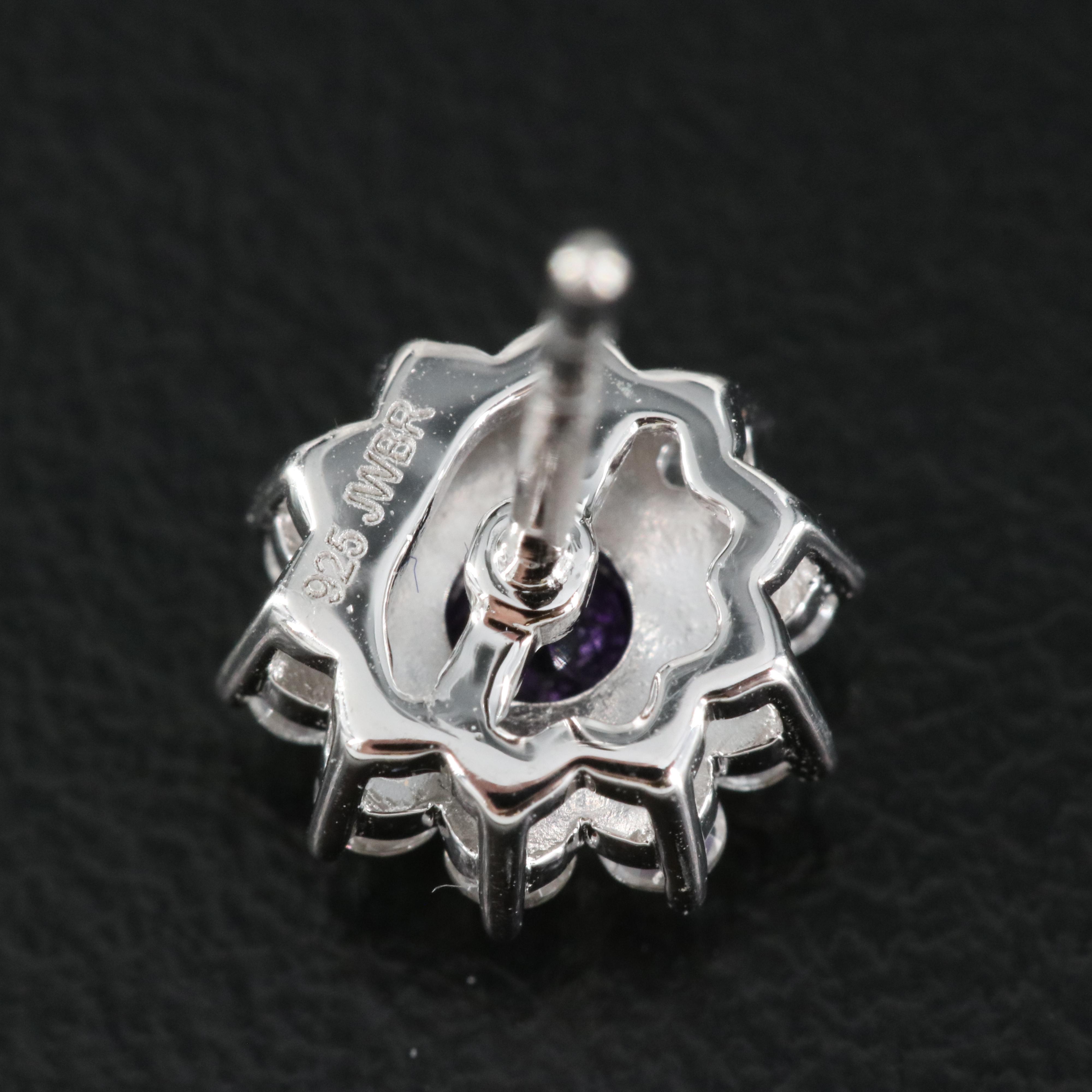 Sterling Amethyst and Sapphire Earrings