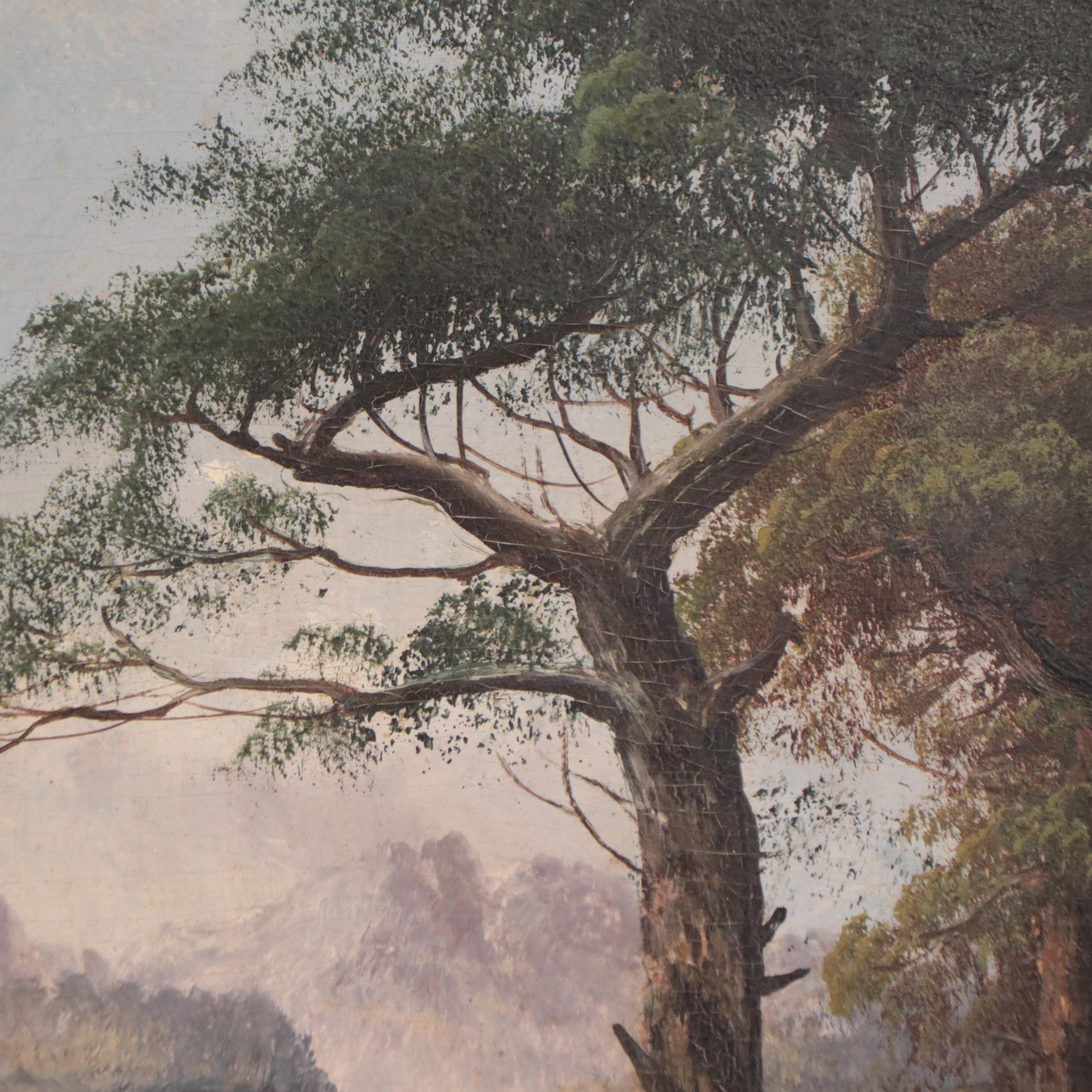 Oil Painting of River Landscape