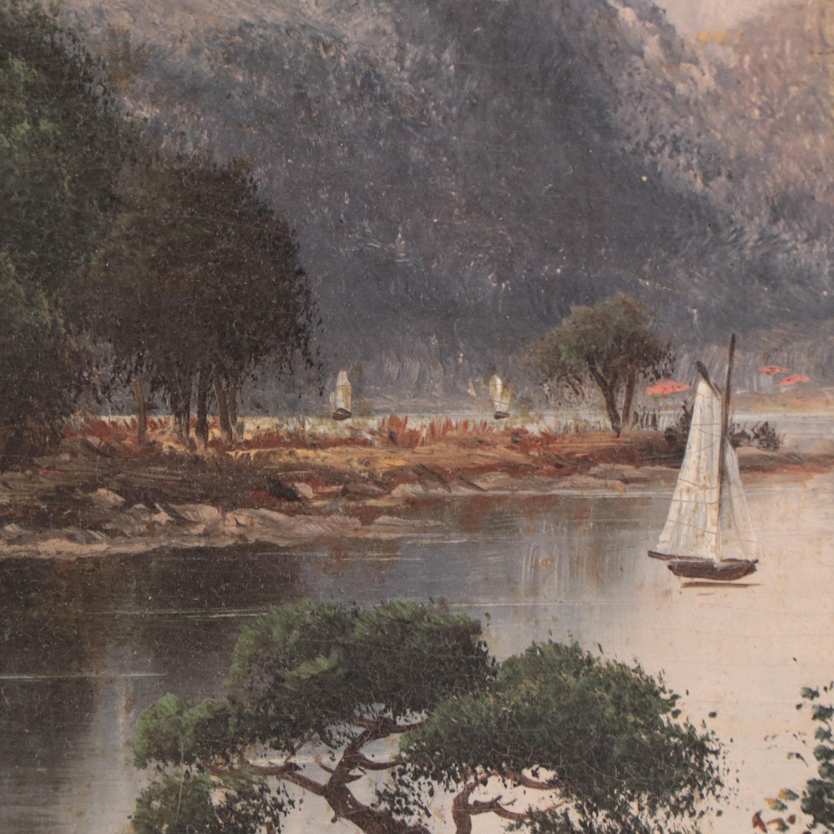 Oil Painting of River Landscape