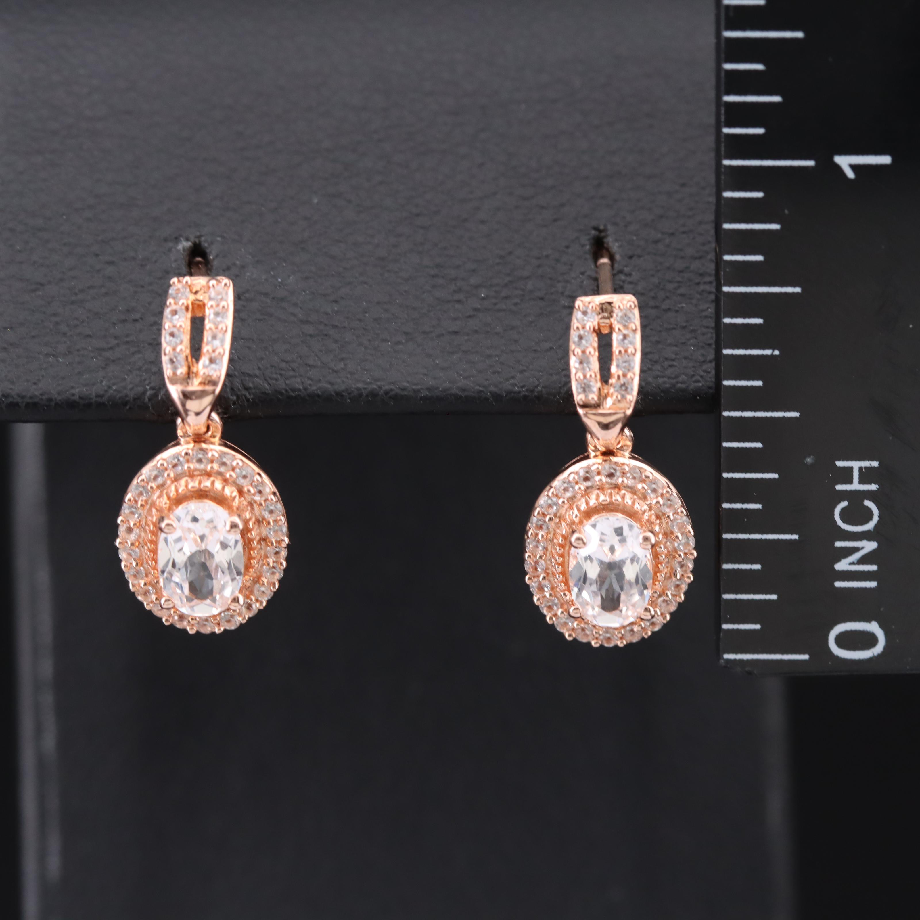 Sterling Sapphire Oval Earrings