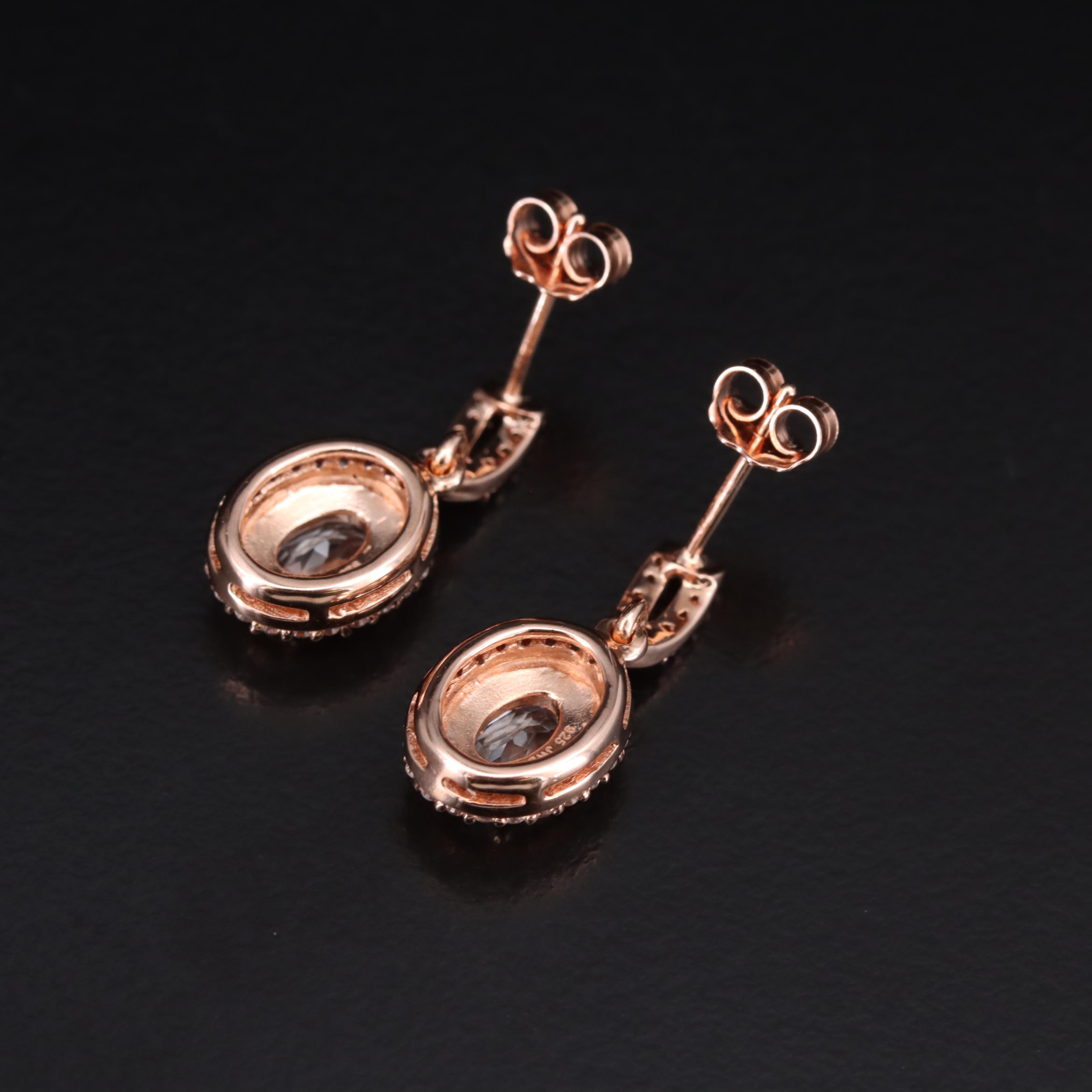 Sterling Sapphire Oval Earrings