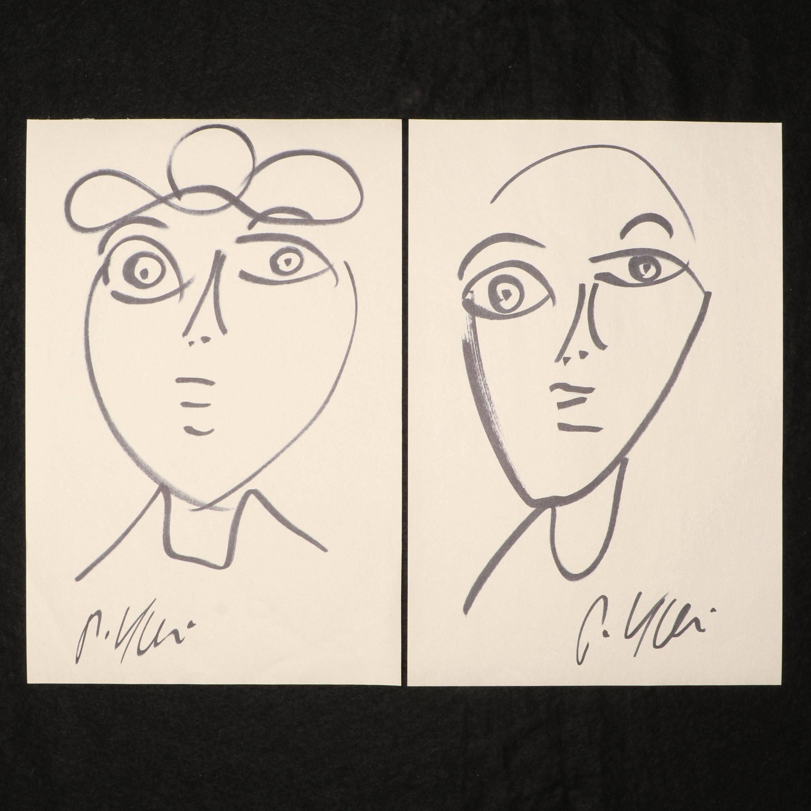 Peter Keil Abstract Ink Portraits