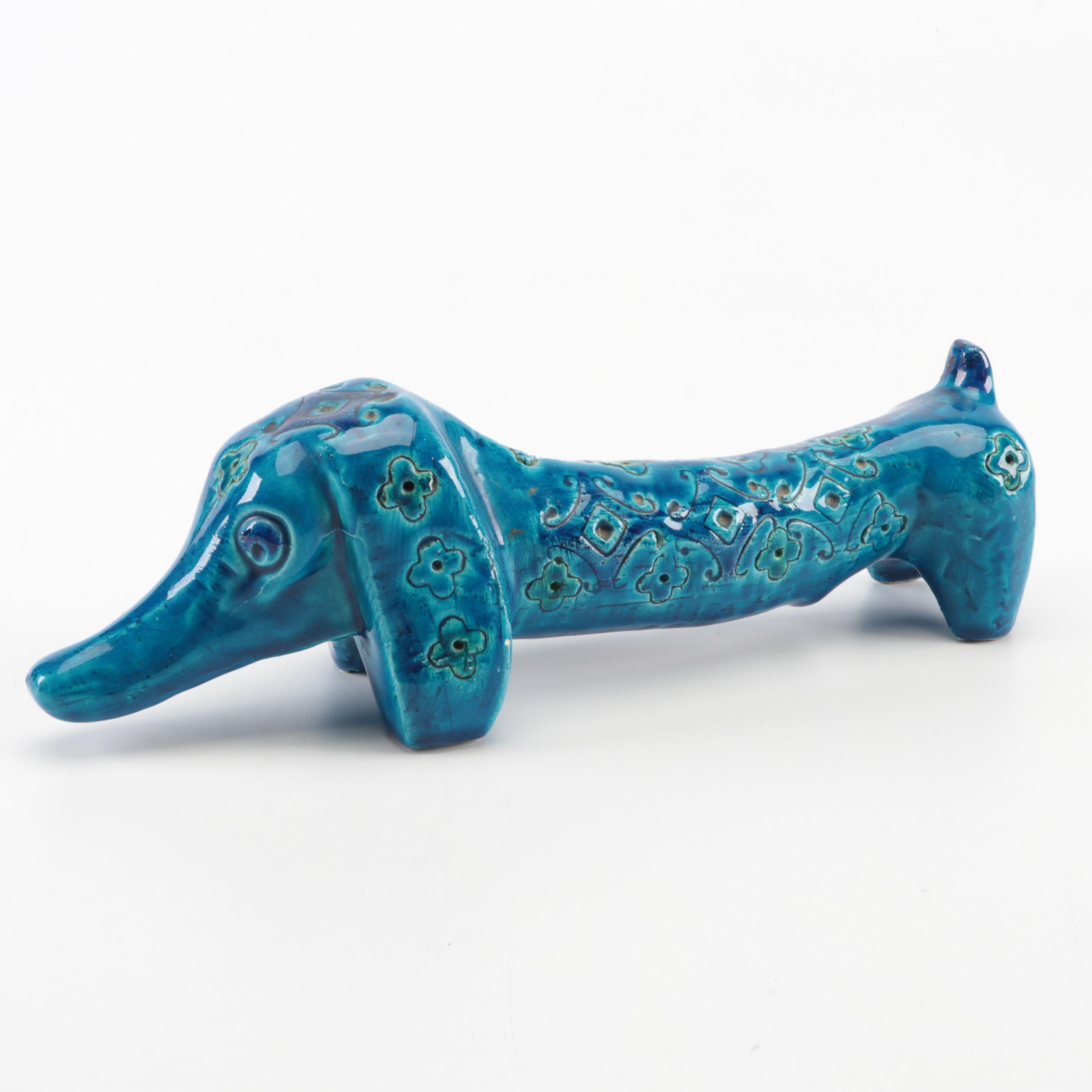 Aldo Londi for Bitossi Ceramic Dachshund Figurine
