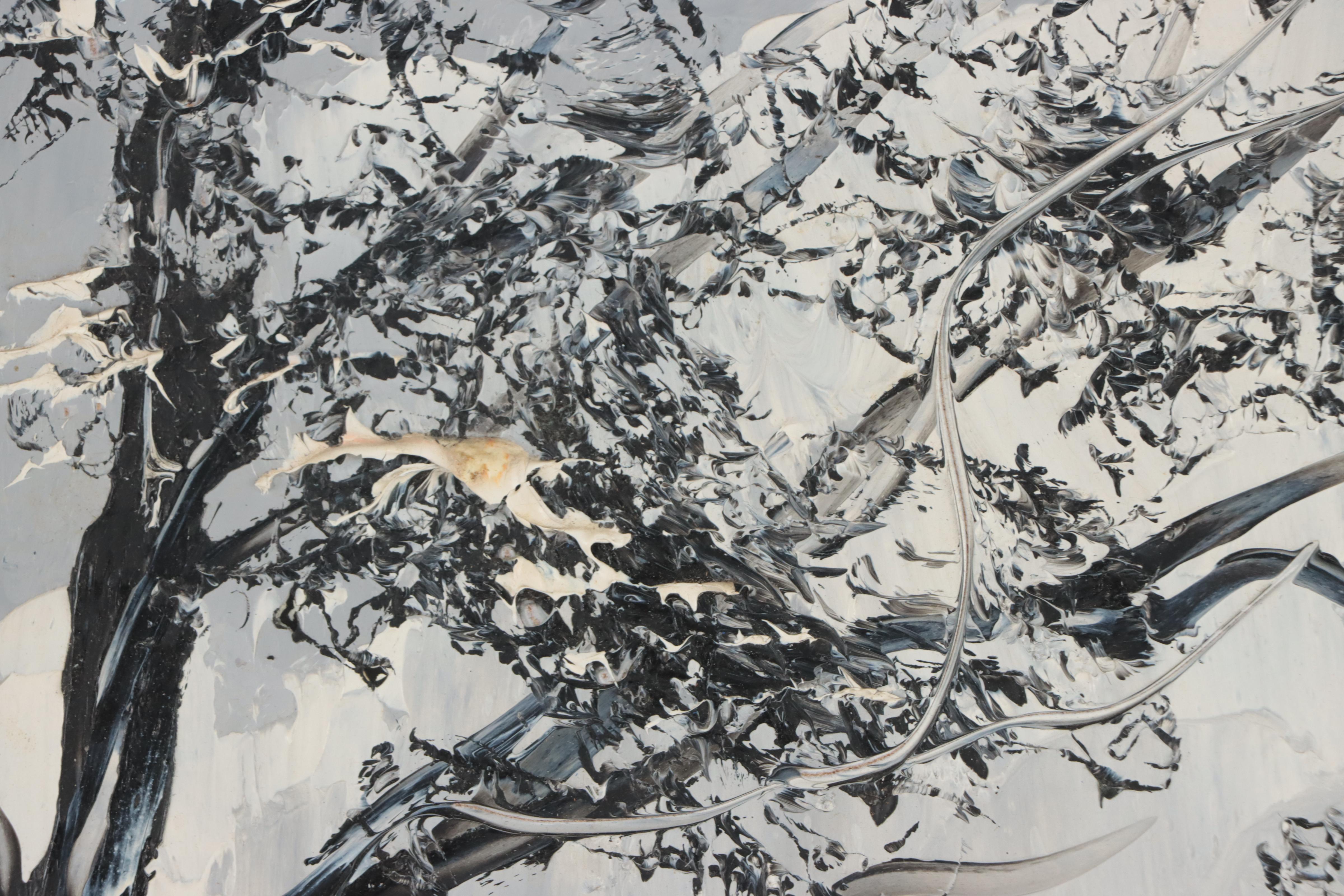 Morris Katz Winter Landscape Oil Painting, 1971