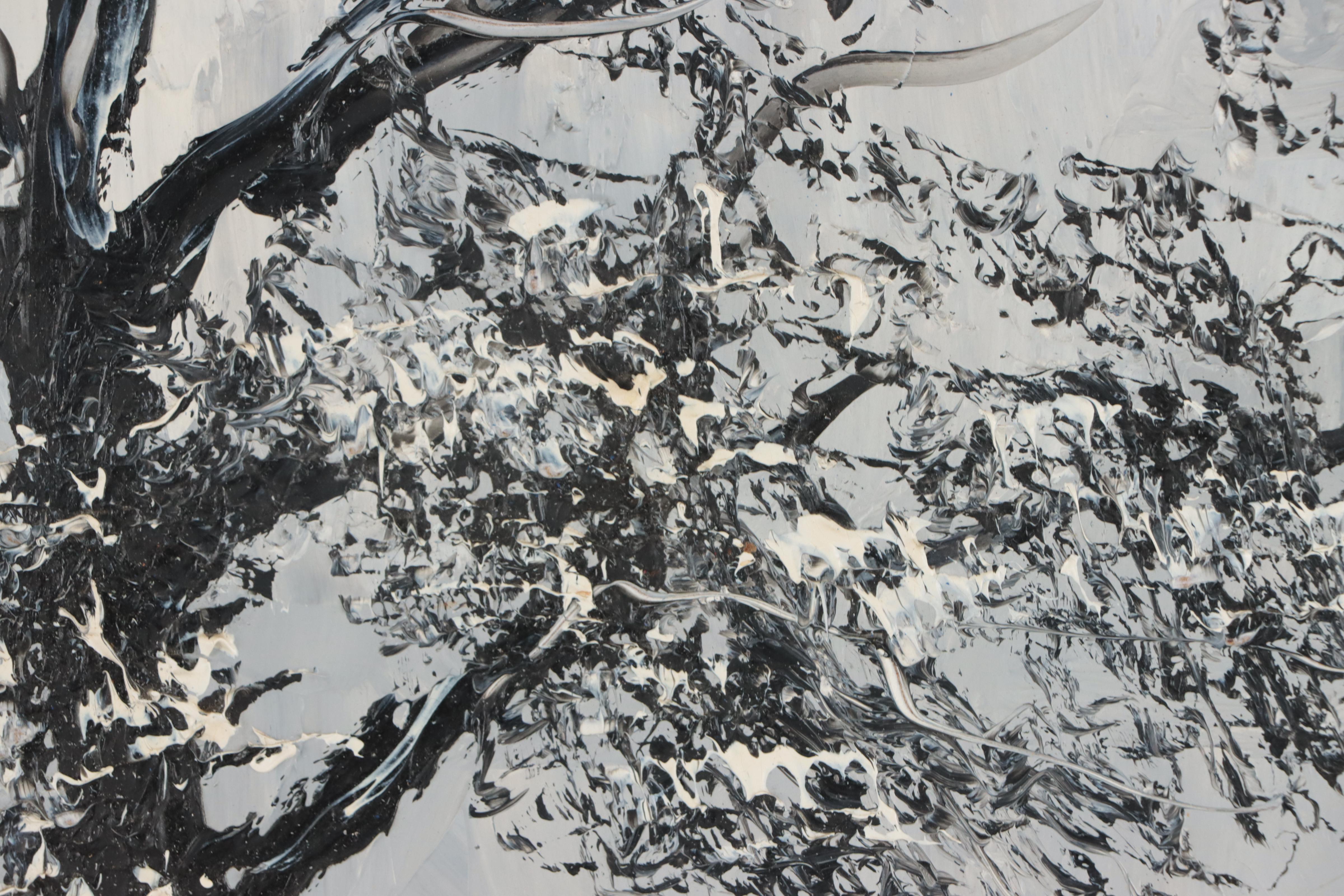 Morris Katz Winter Landscape Oil Painting, 1971