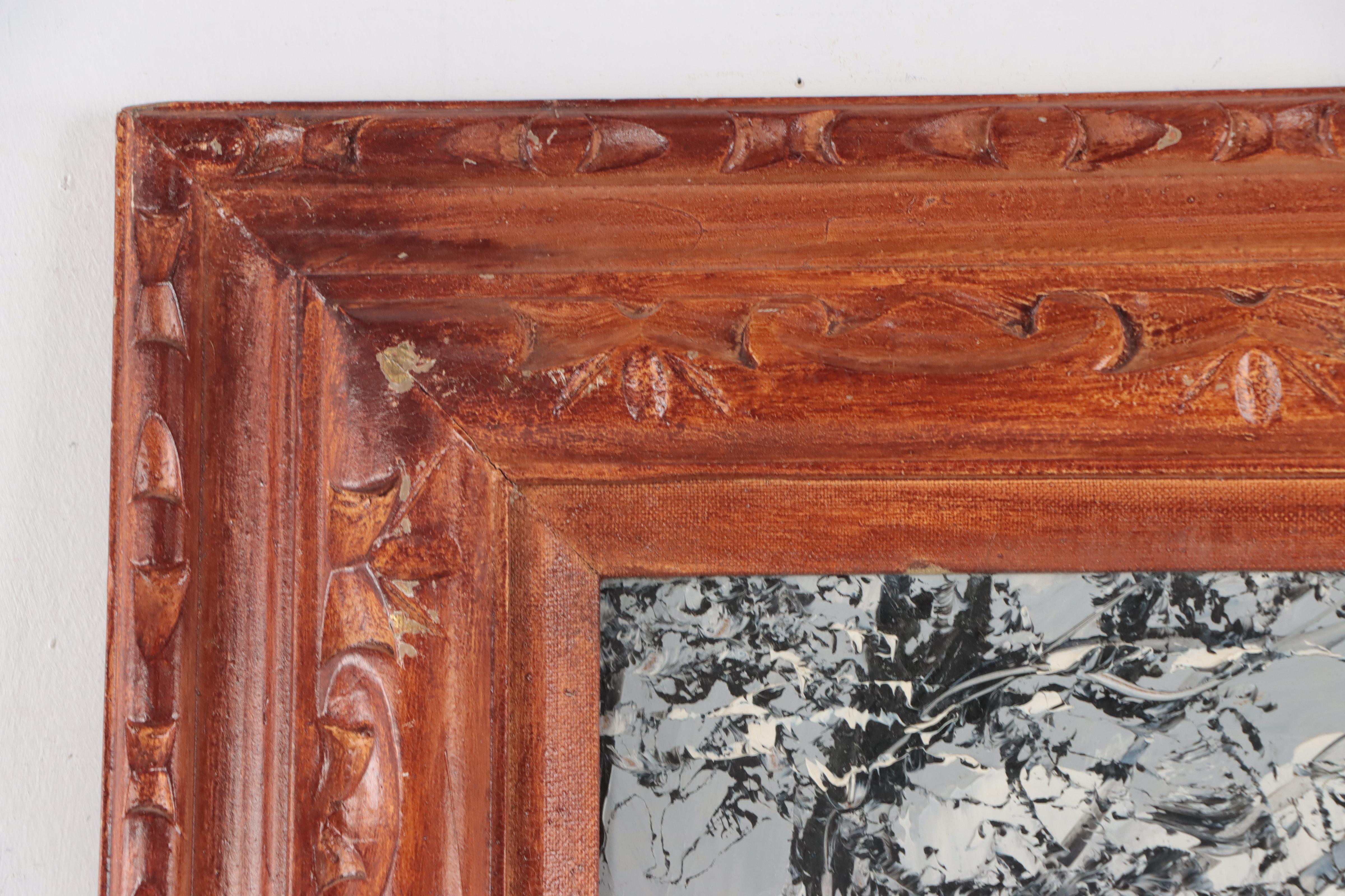 Morris Katz Winter Landscape Oil Painting, 1971