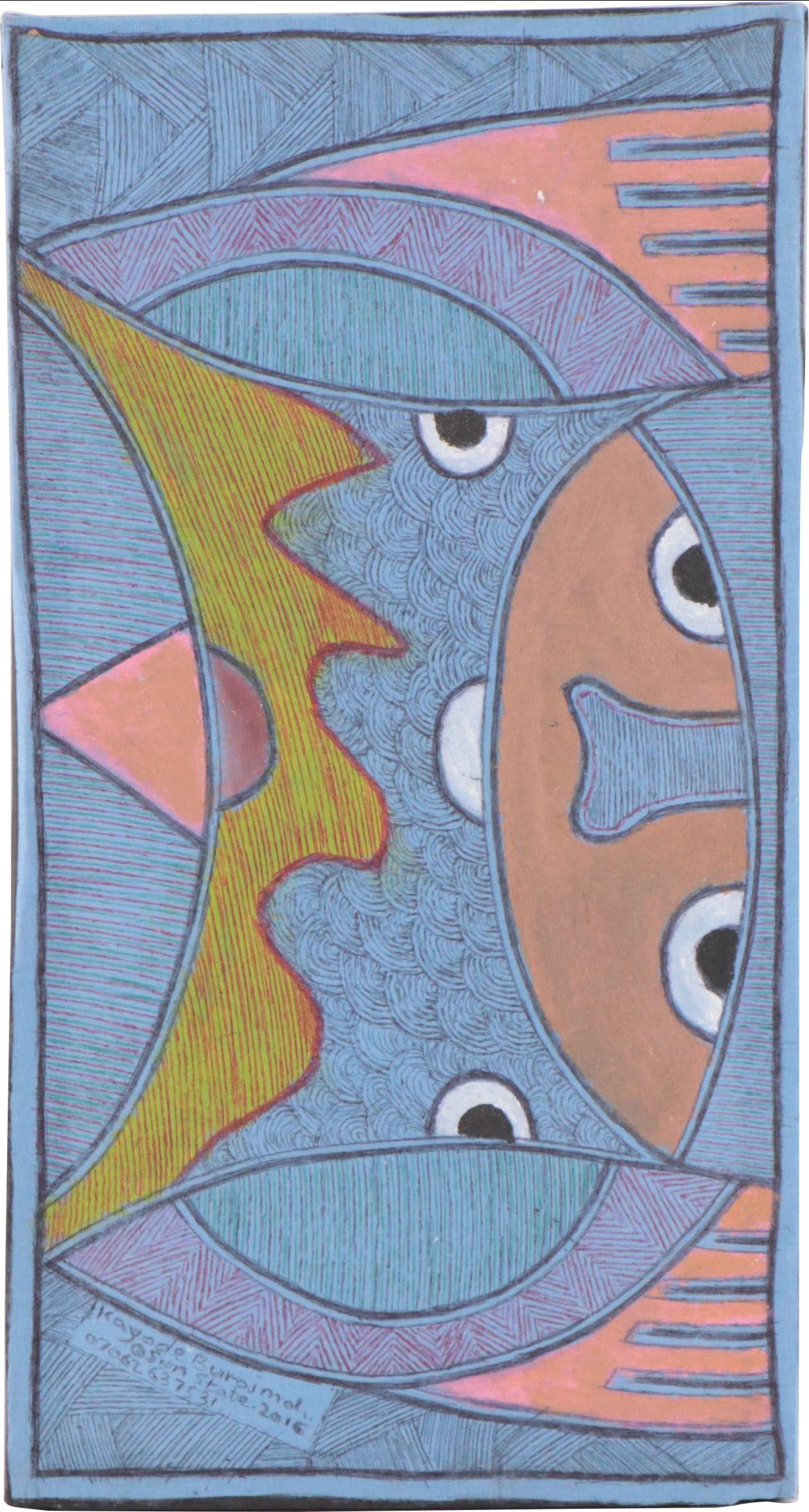 Kayode Buraimoh Abstract Figural Mixed Media Painting, 2016