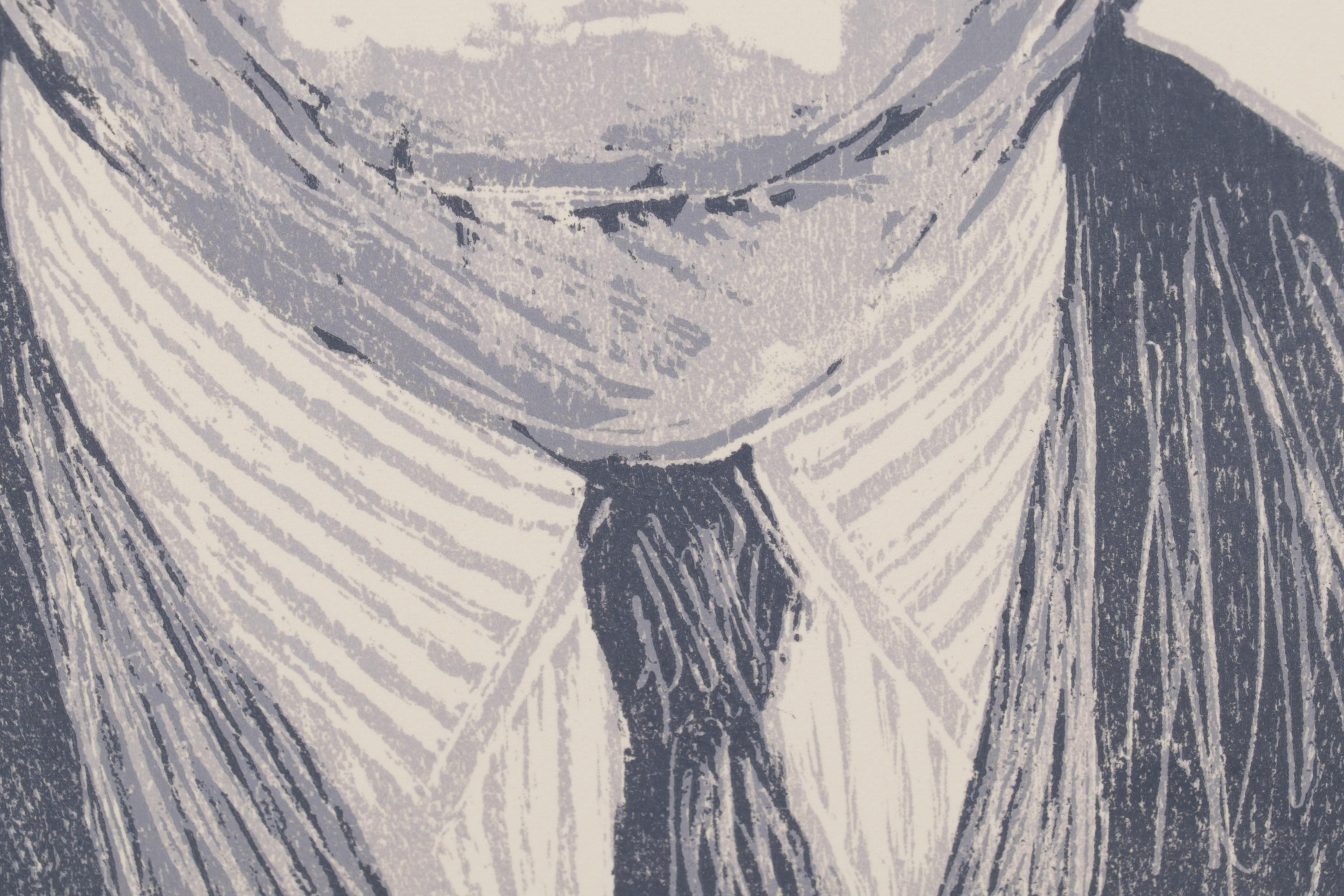 Sidney Chafetz Woodcut "I. F. Stone," 1985