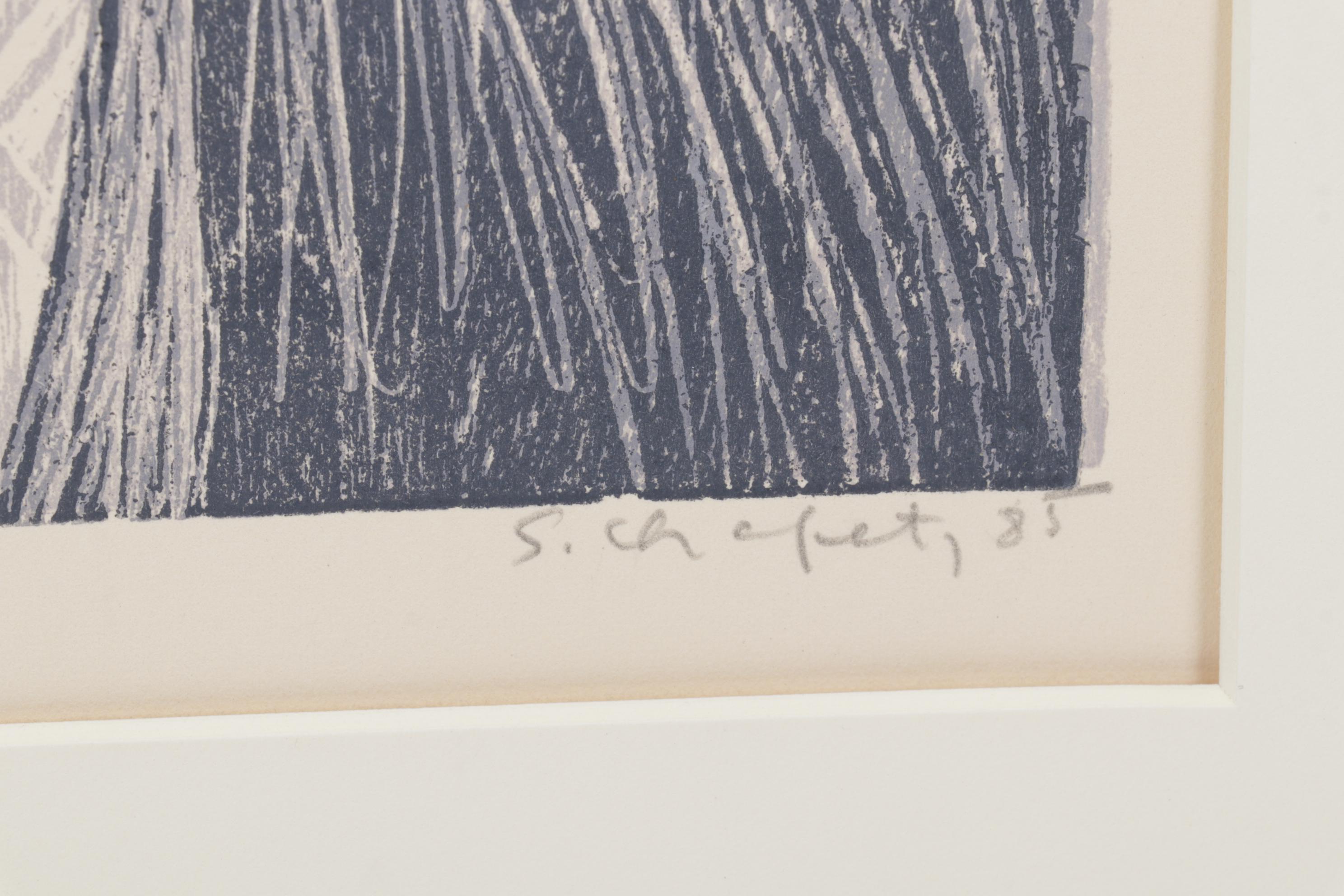 Sidney Chafetz Woodcut "I. F. Stone," 1985