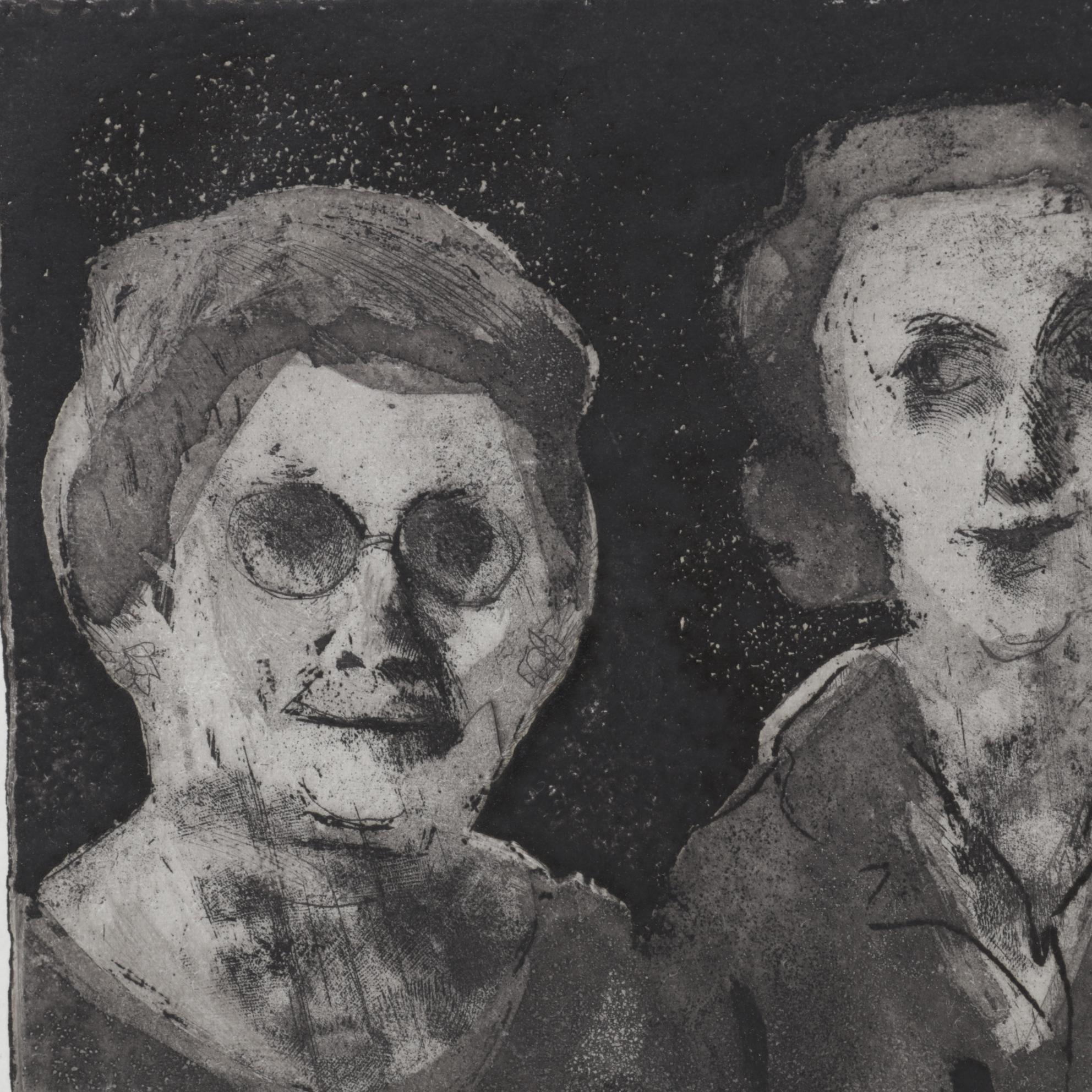 Sidney Chafetz Etching with Aquatint "Newly Elected," 1968