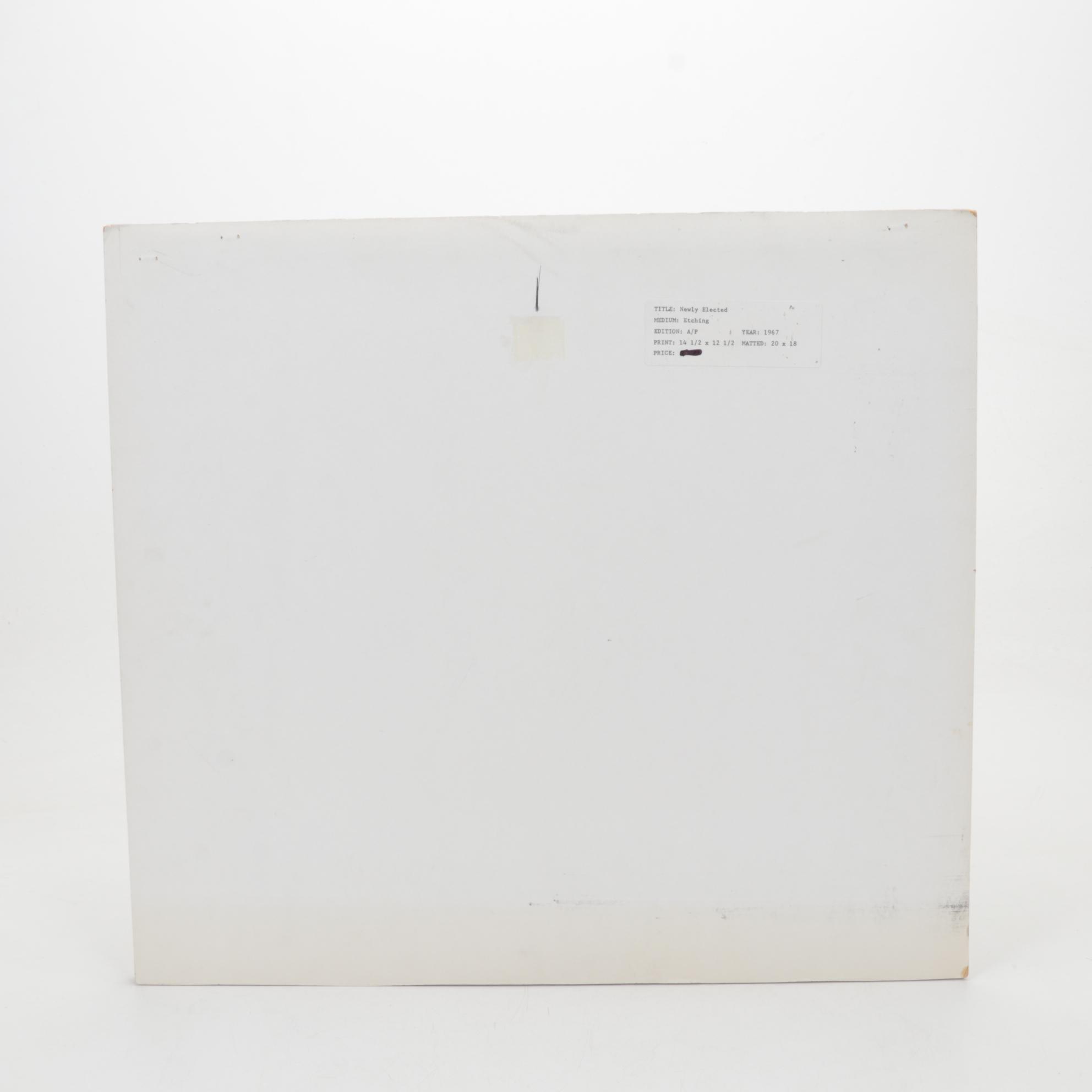 Sidney Chafetz Etching with Aquatint "Newly Elected," 1968