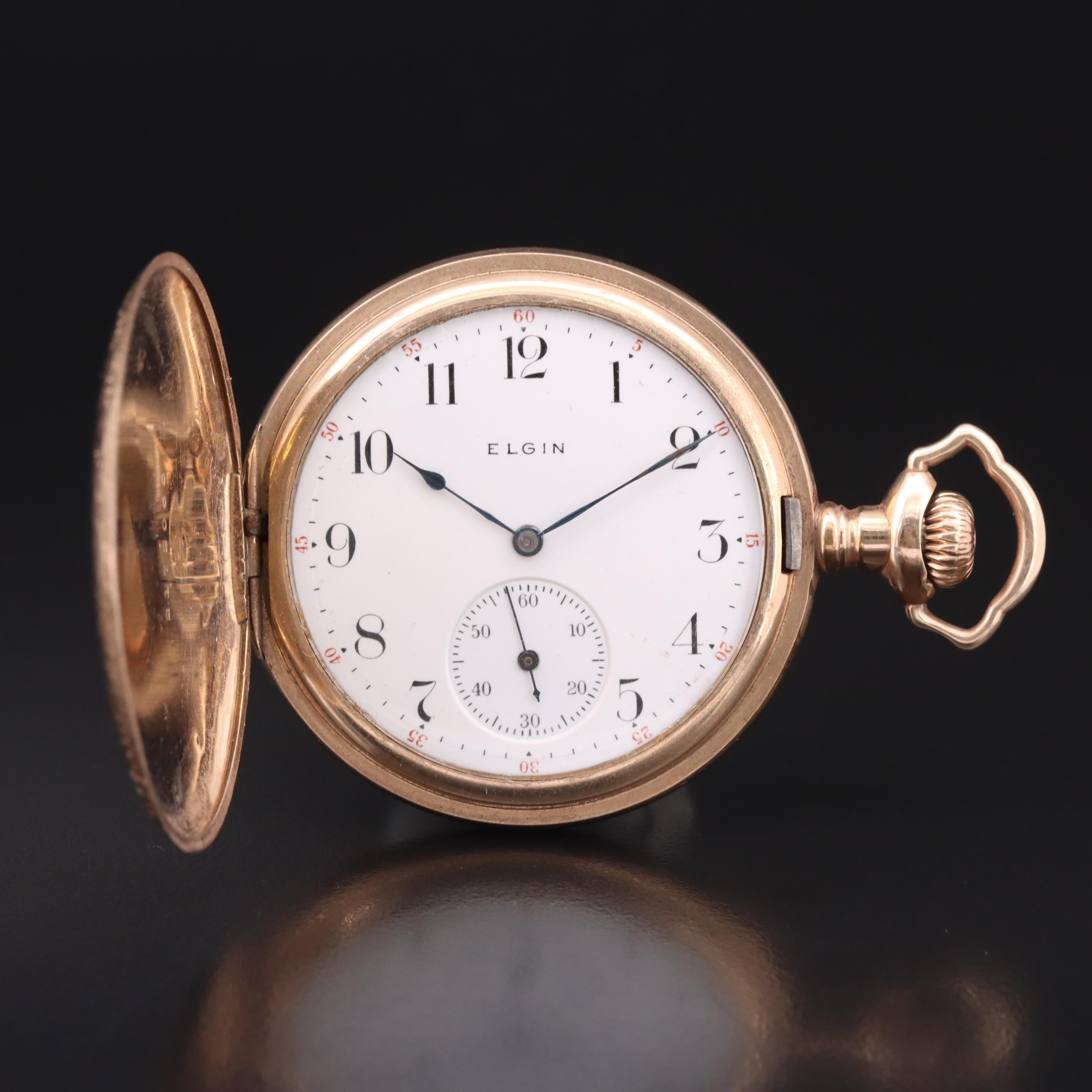 1905 Elgin Gold-Filled Hunting Case Pocket Watch