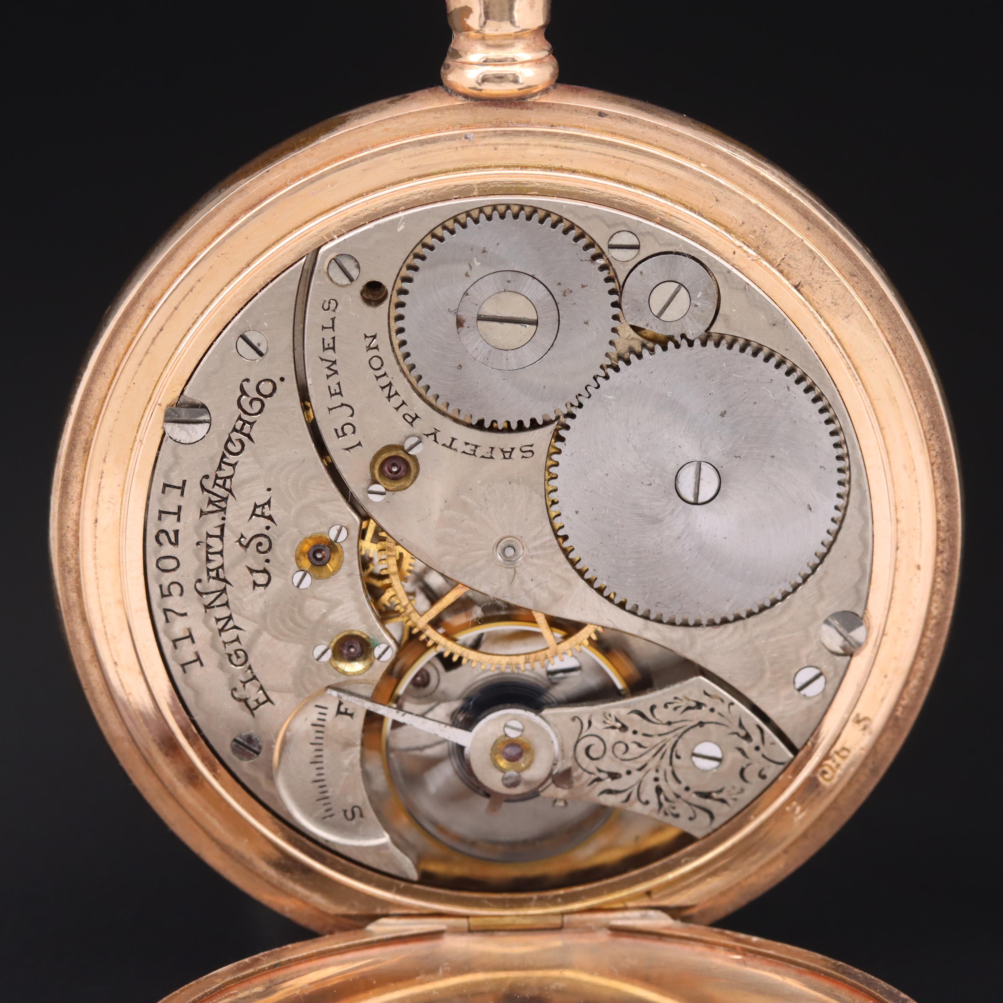 1905 Elgin Gold-Filled Hunting Case Pocket Watch