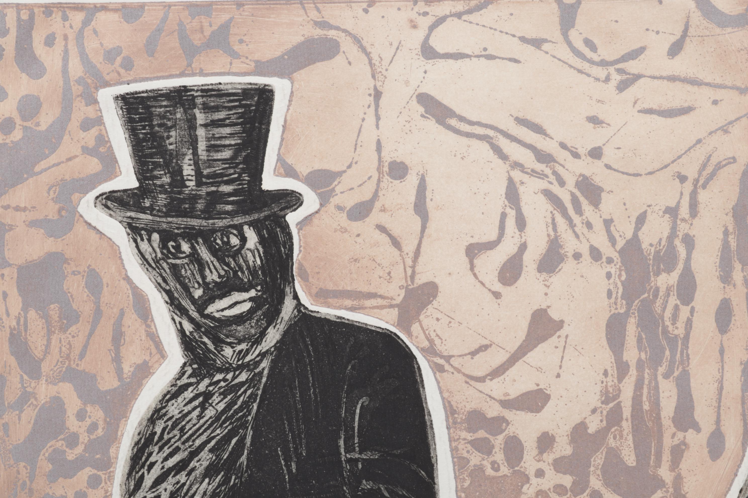 Sidney Chafetz Color Etching "Homage to Bert Williams," 1970