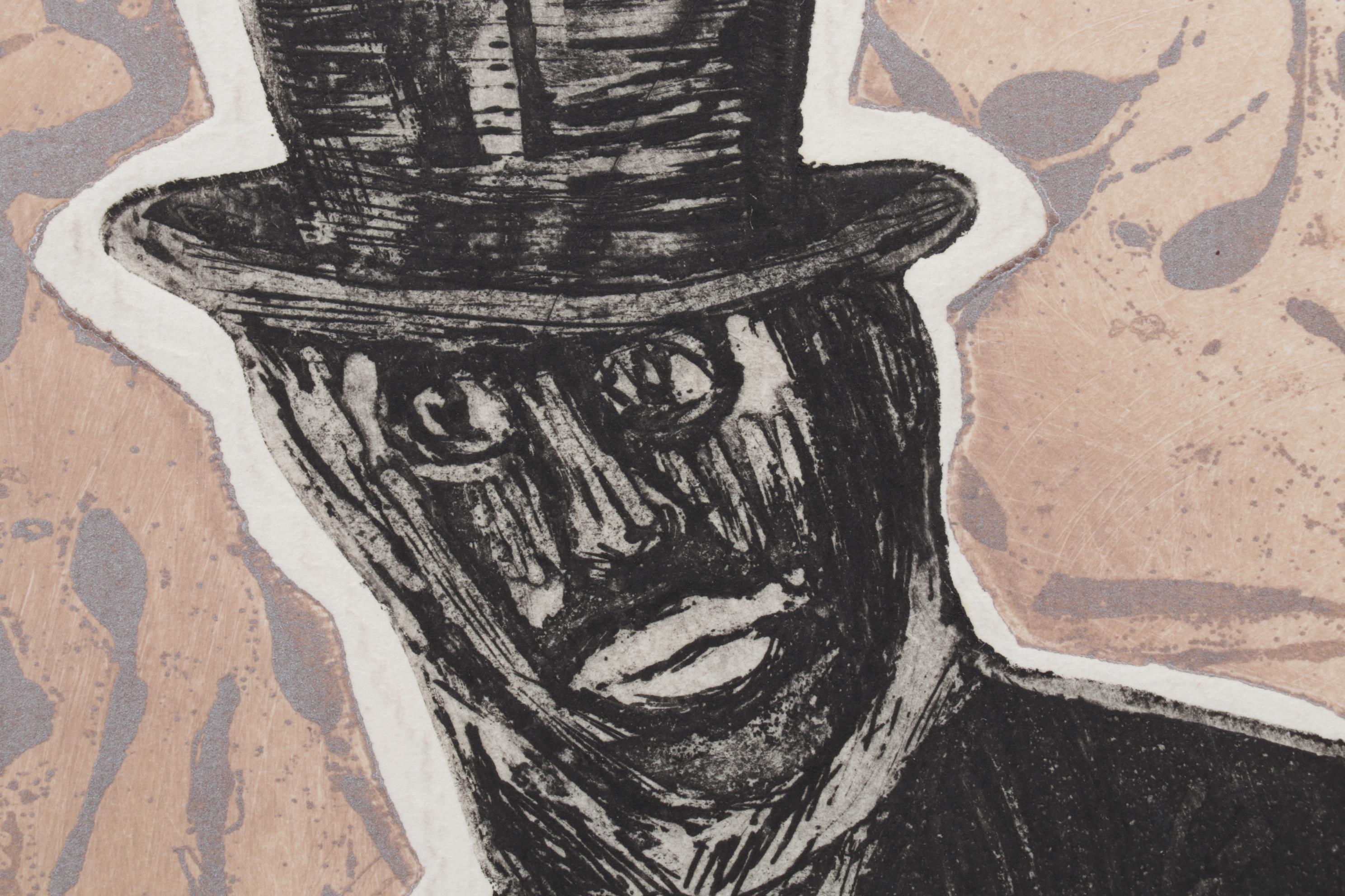 Sidney Chafetz Color Etching "Homage to Bert Williams," 1970