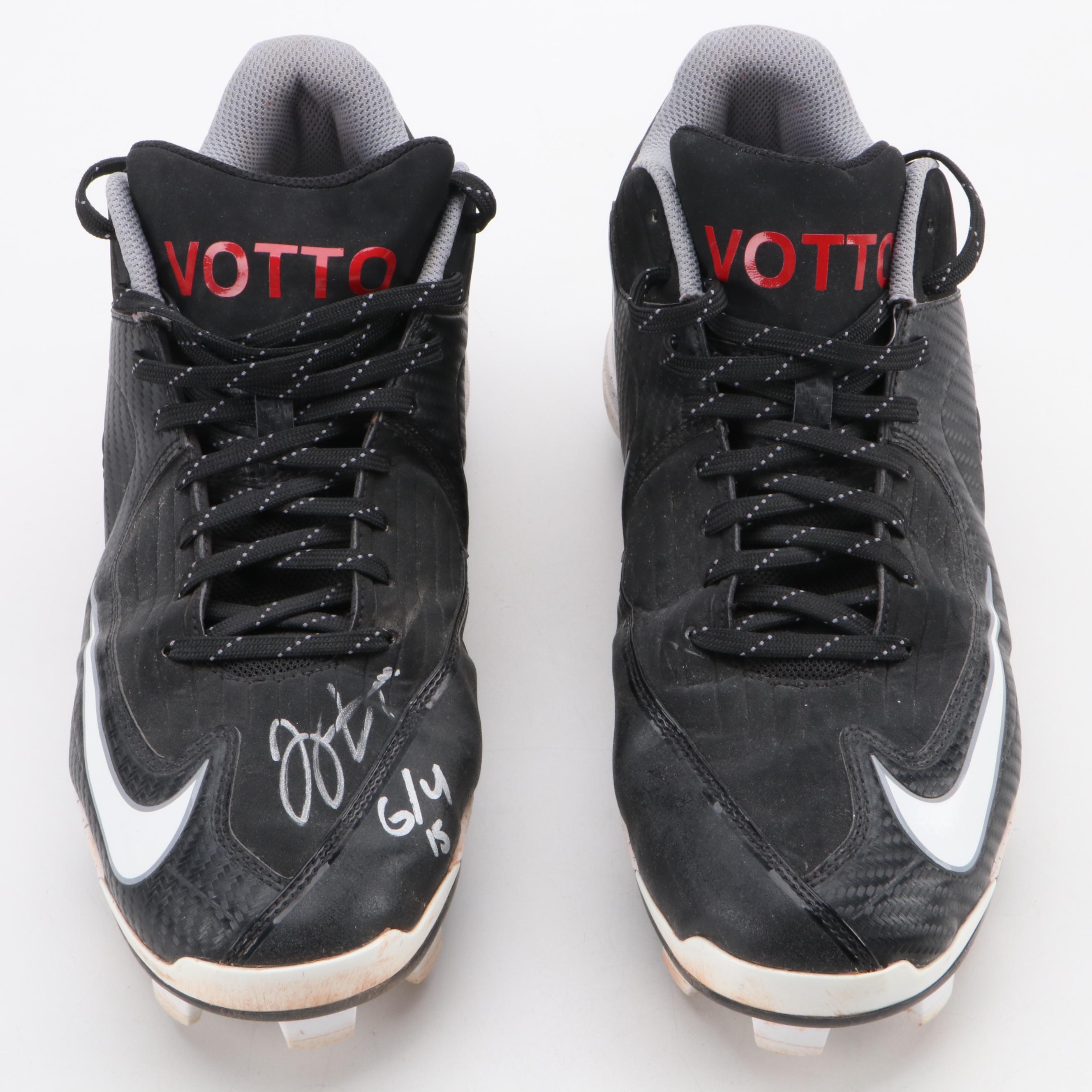 Joey Votto Cincinnati Reds Signed Game-Used Baseball Cleats