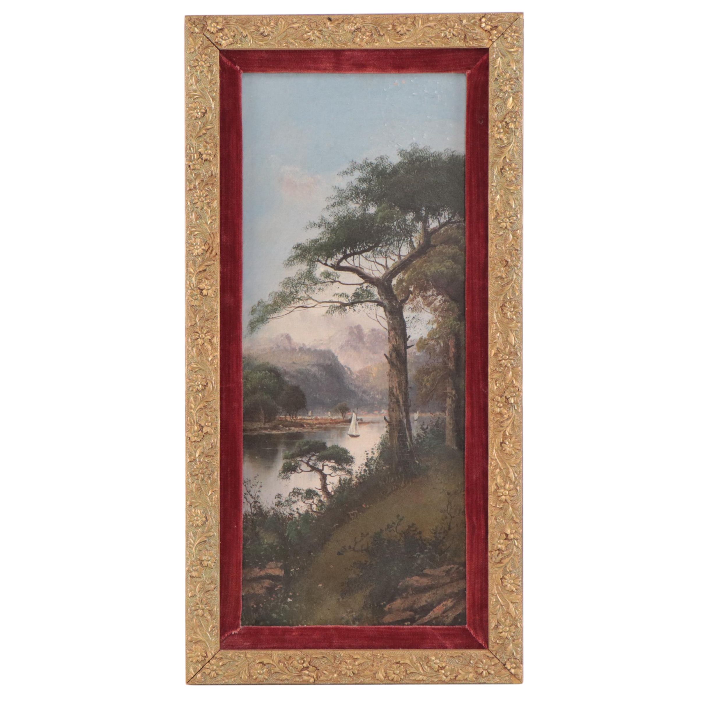 Oil Painting of River Landscape