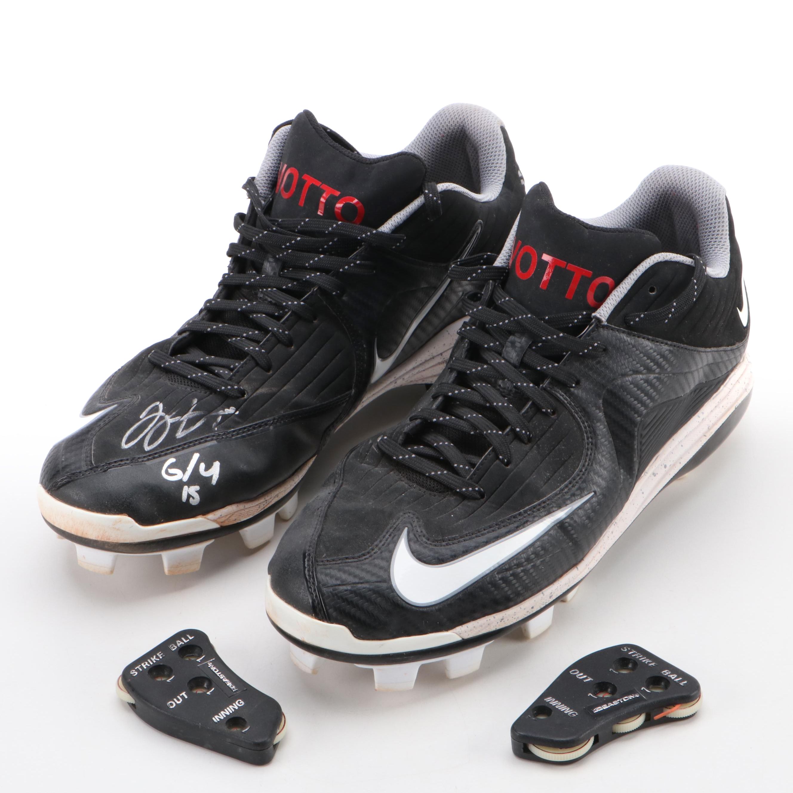 Joey Votto Cincinnati Reds Signed Game-Used Baseball Cleats