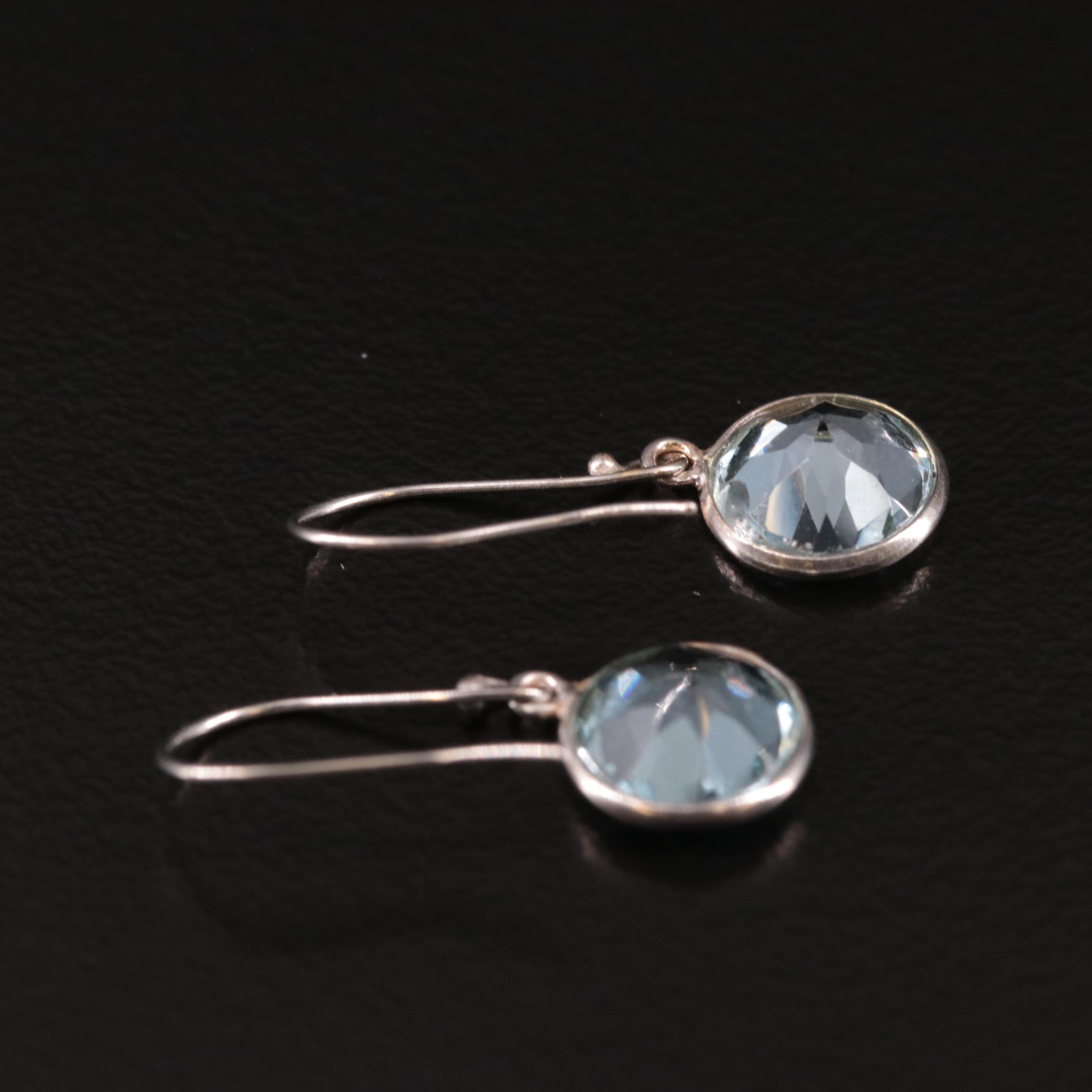 14K Blue Topaz Drop Earrings