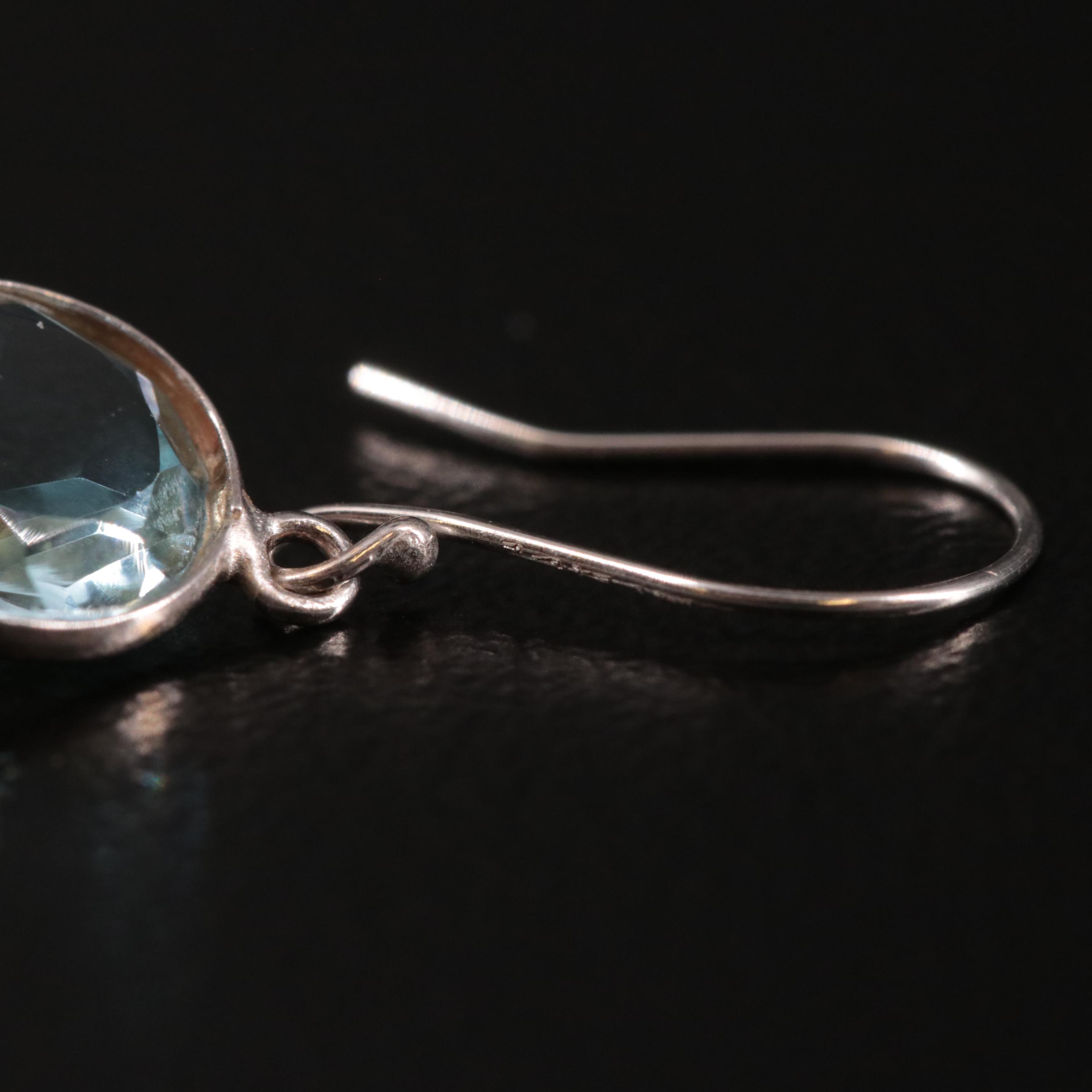 14K Blue Topaz Drop Earrings