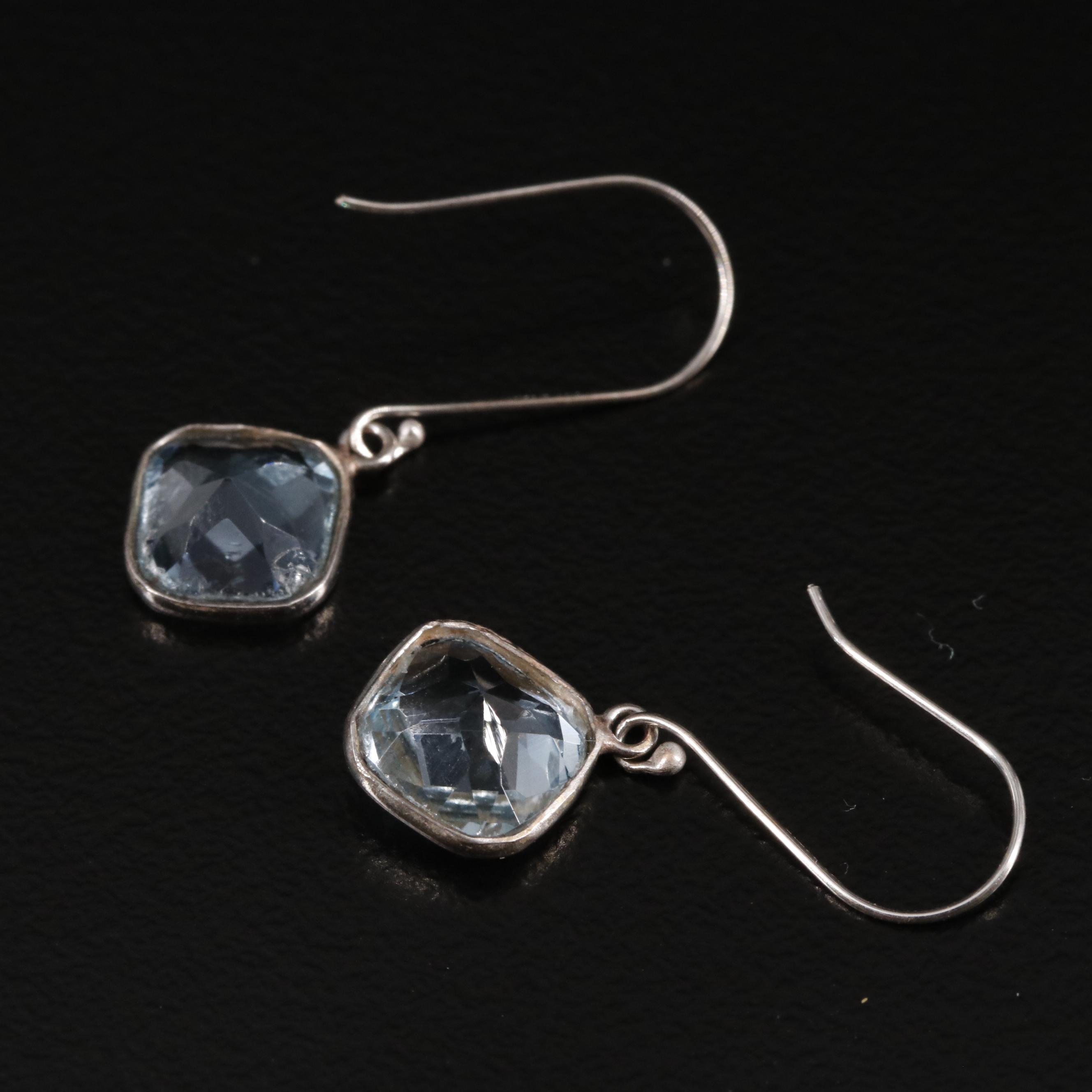 14K Blue Topaz Drop Earrings