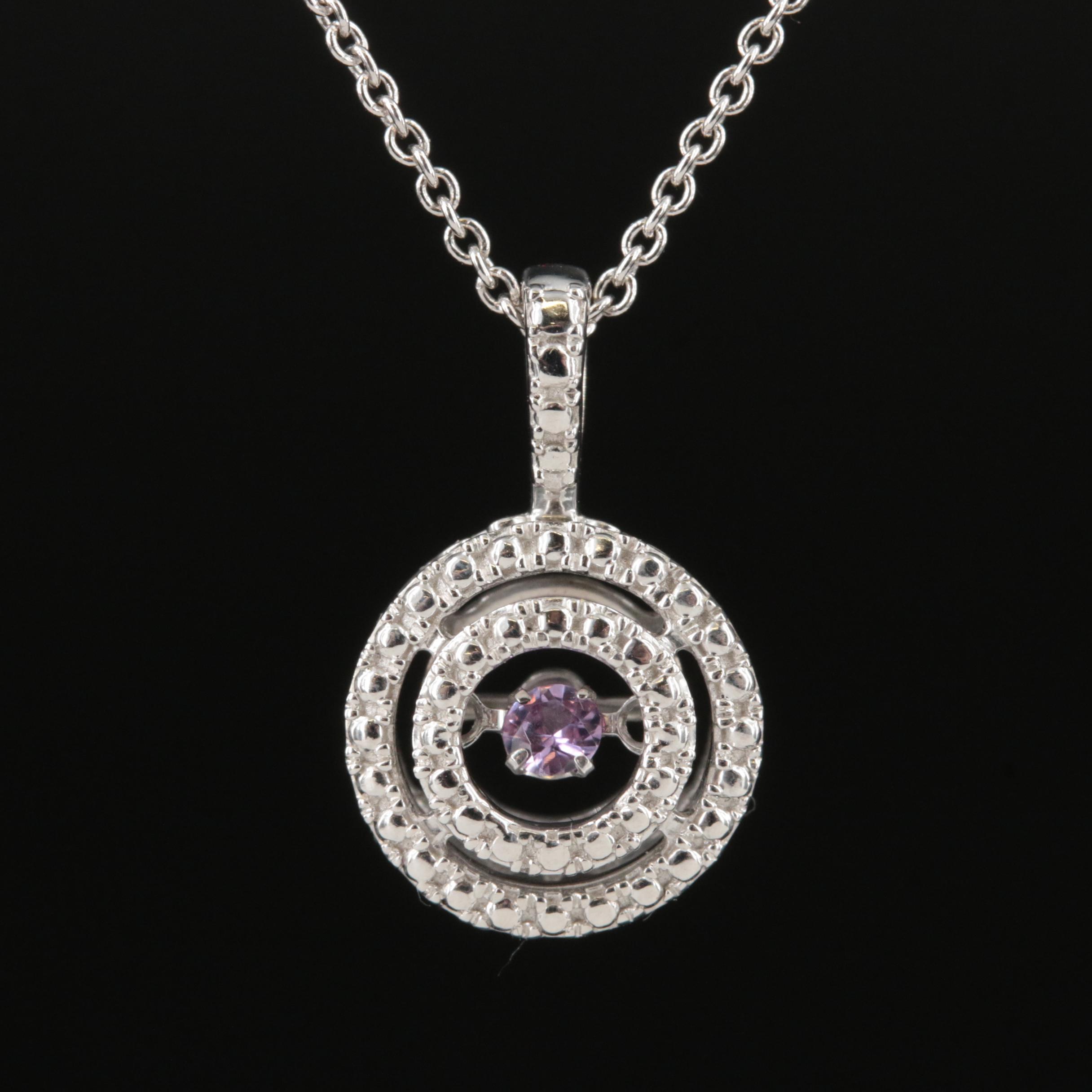 Sterling Tourmaline Pendant Necklace