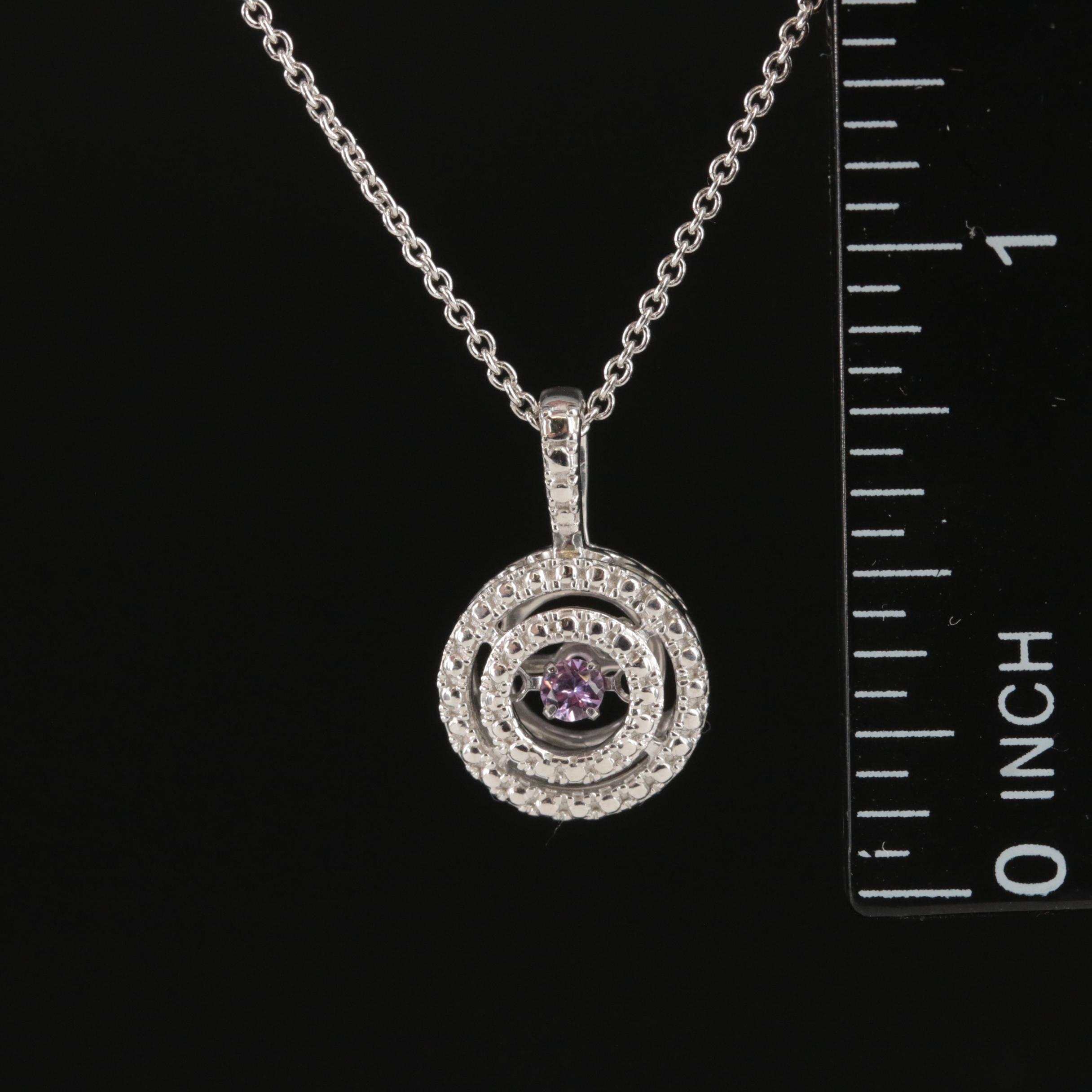 Sterling Tourmaline Pendant Necklace