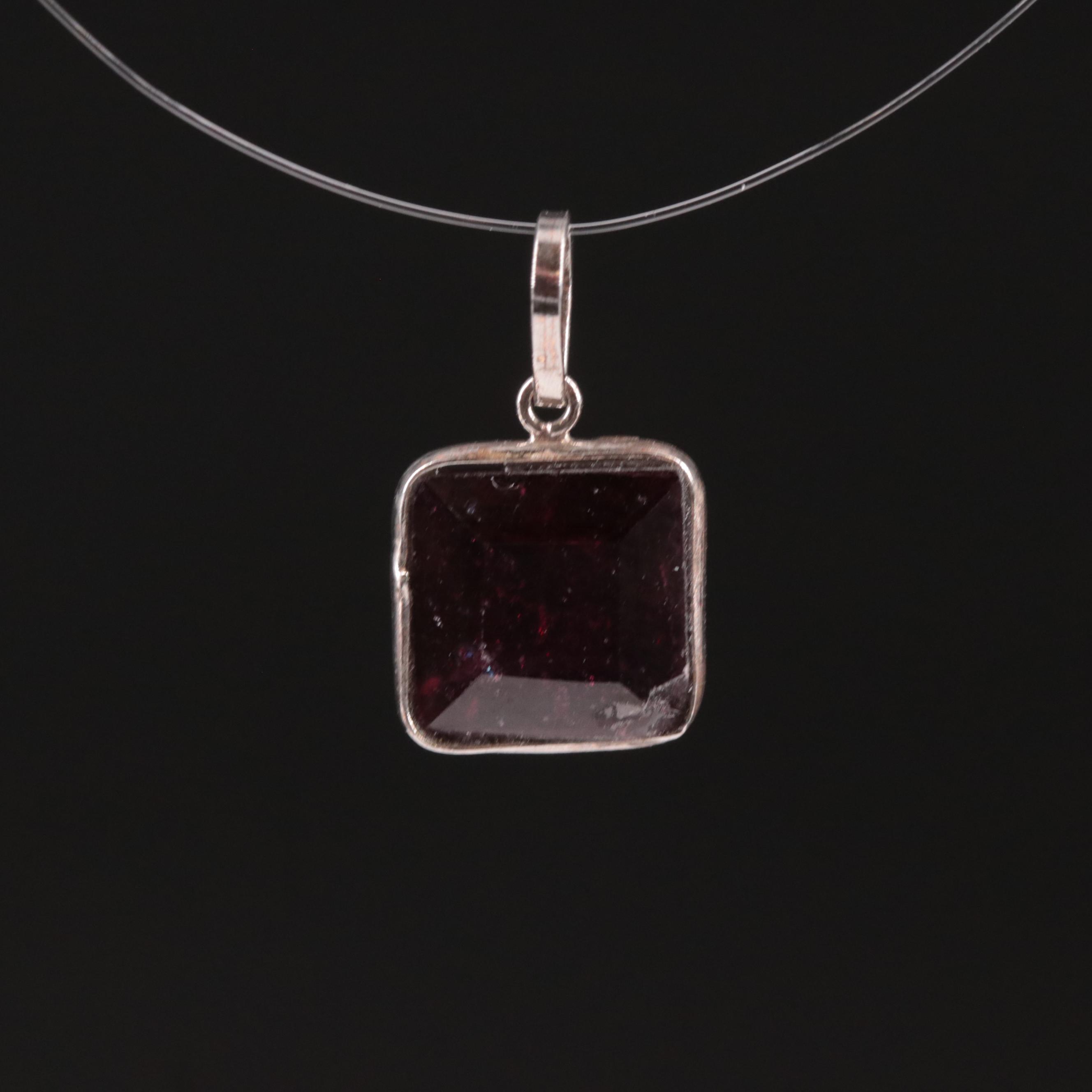 14K Rhodolite Garnet Pendant