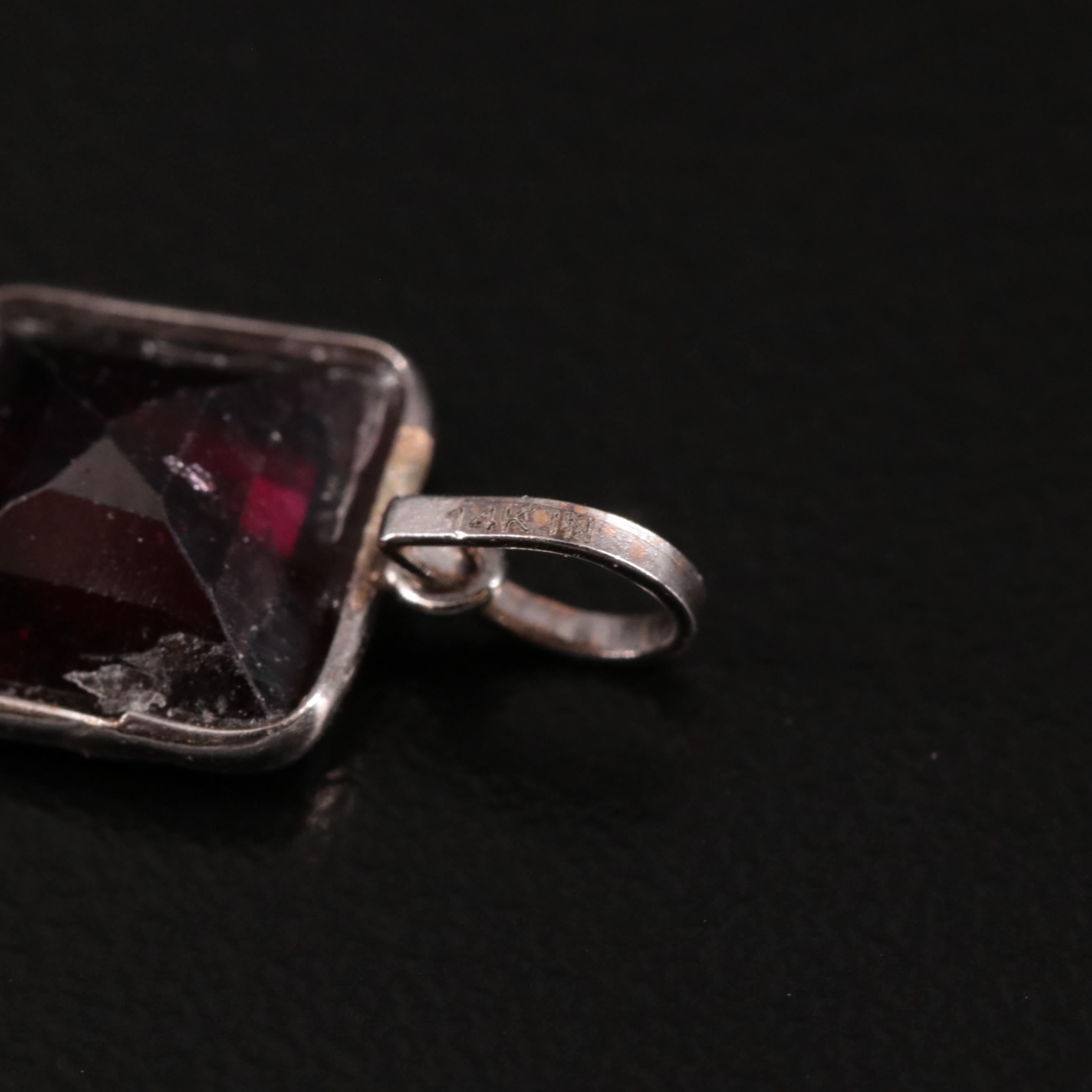 14K Rhodolite Garnet Pendant