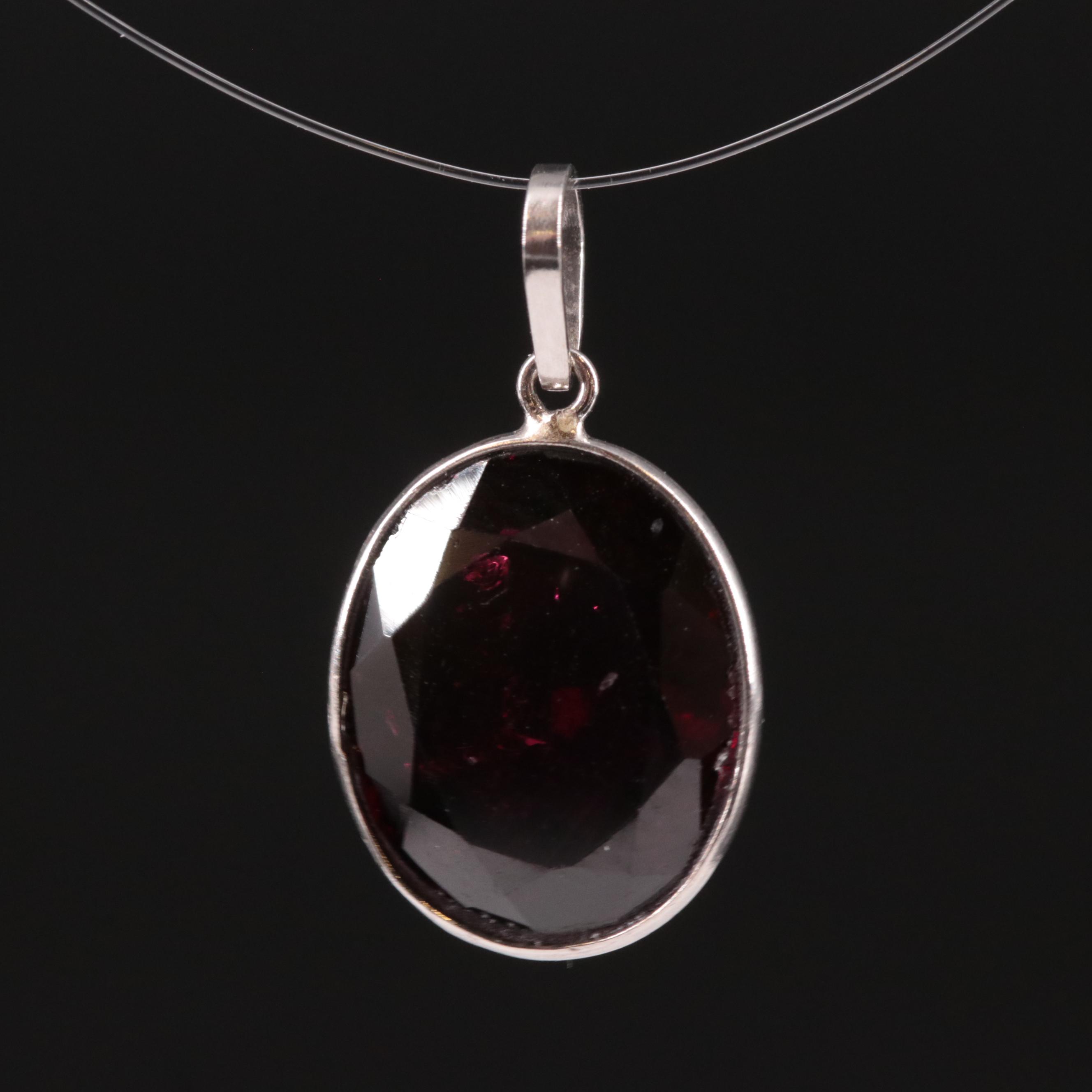 14K Rhodolite Garnet Pendant