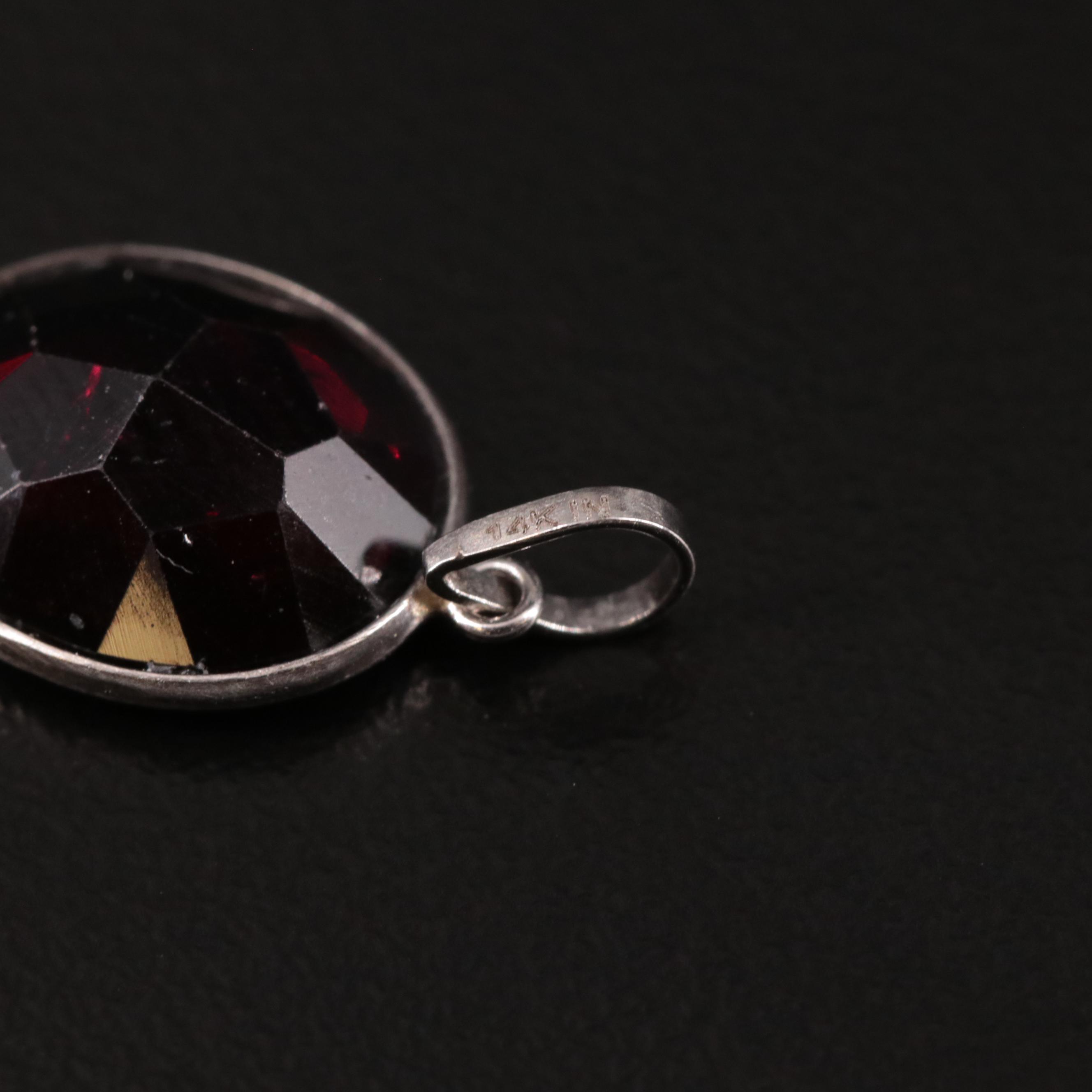 14K Rhodolite Garnet Pendant
