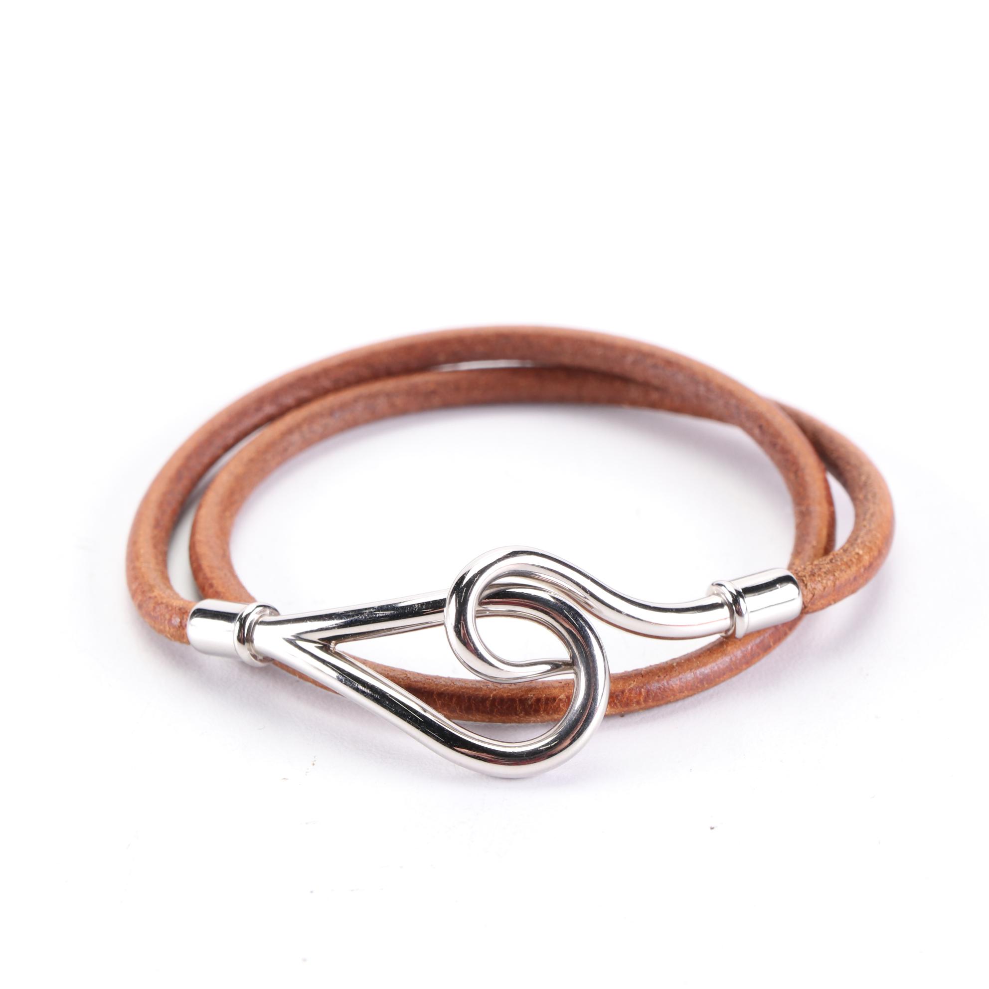 Hermès Hook Leather Double Wrap Bracelet