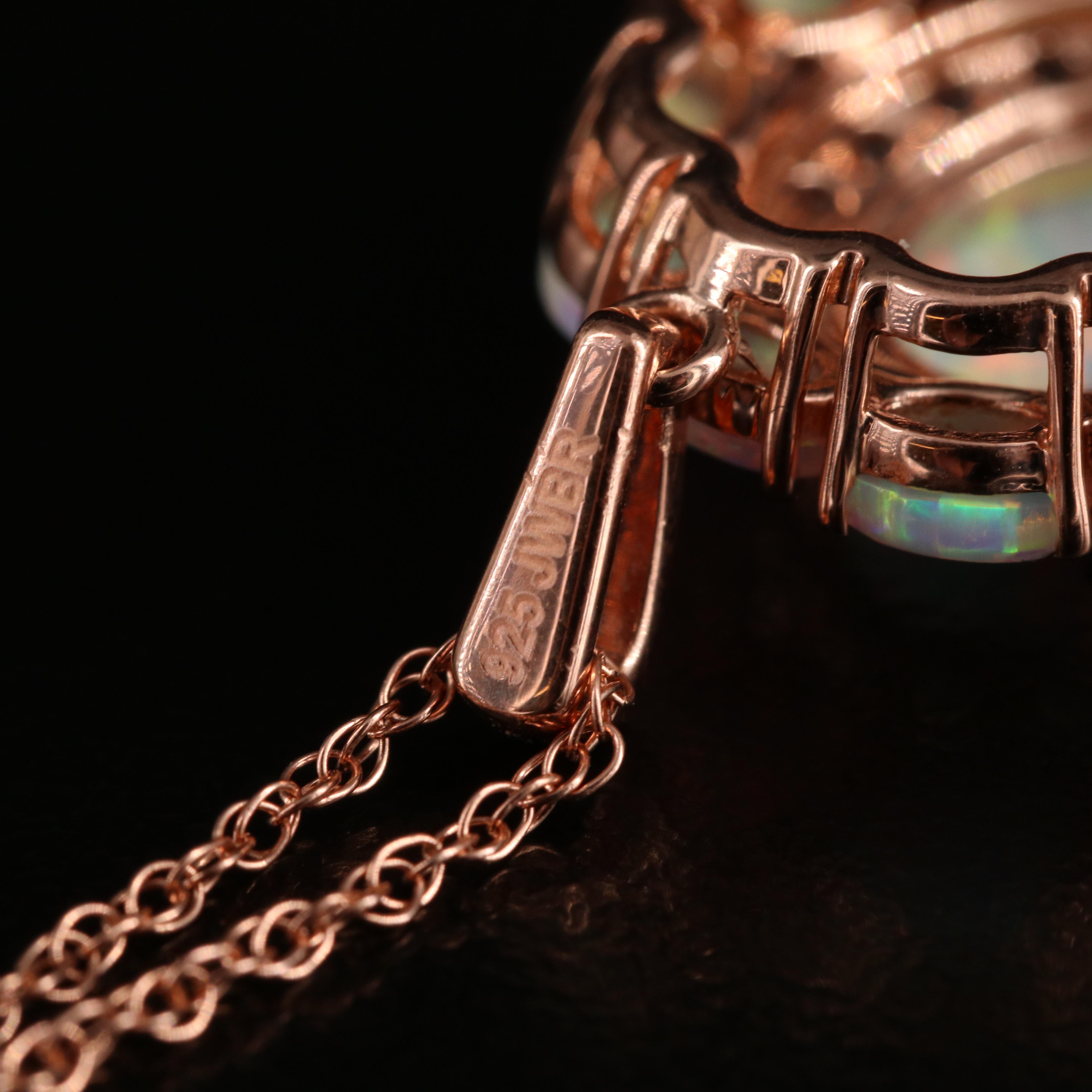 Sterling Opal and Sapphire Necklace