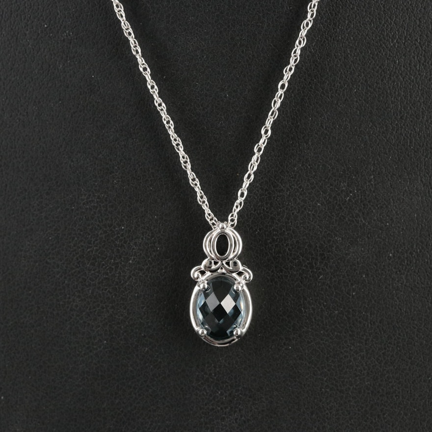 Sterling Topaz Pendant Necklace