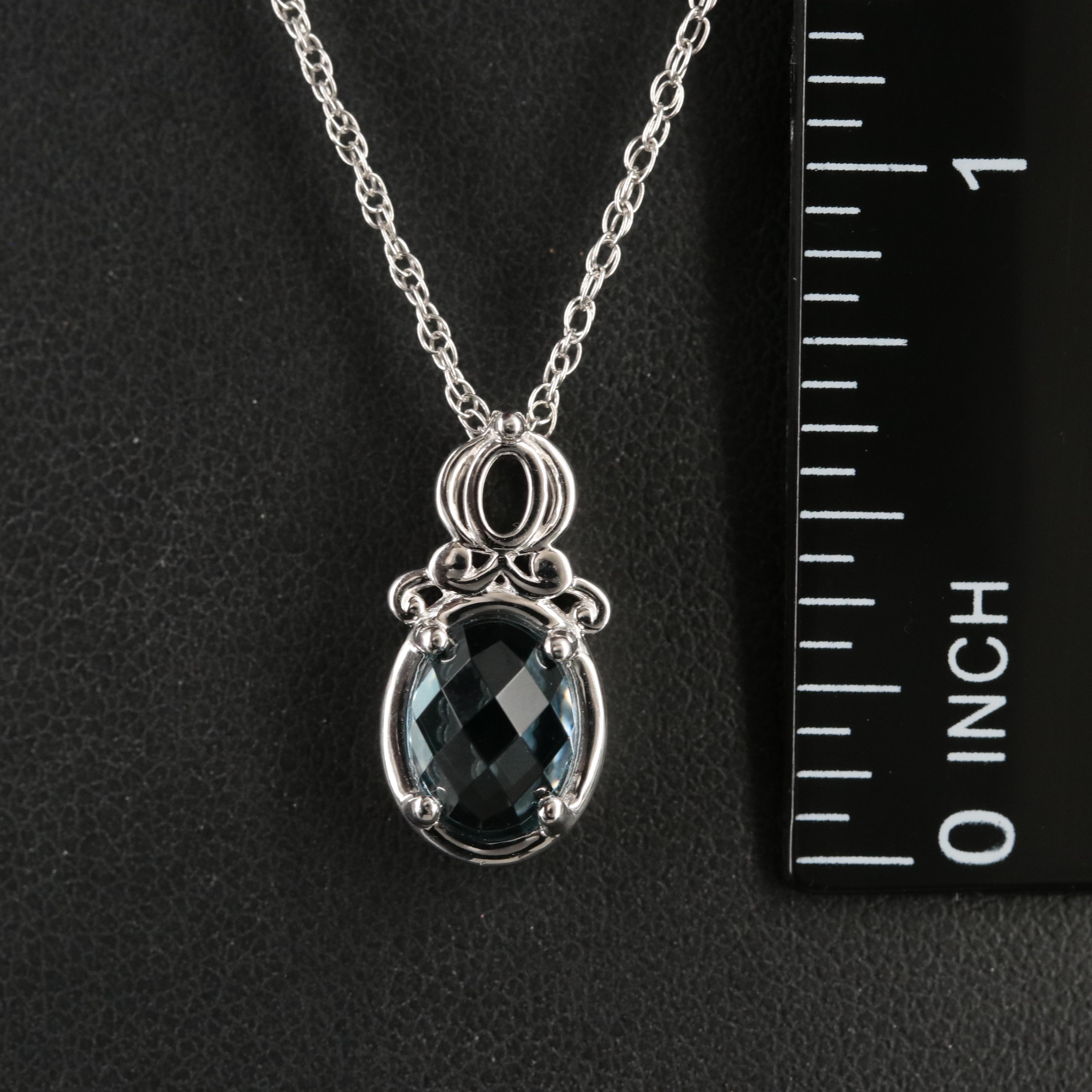 Sterling Topaz Pendant Necklace