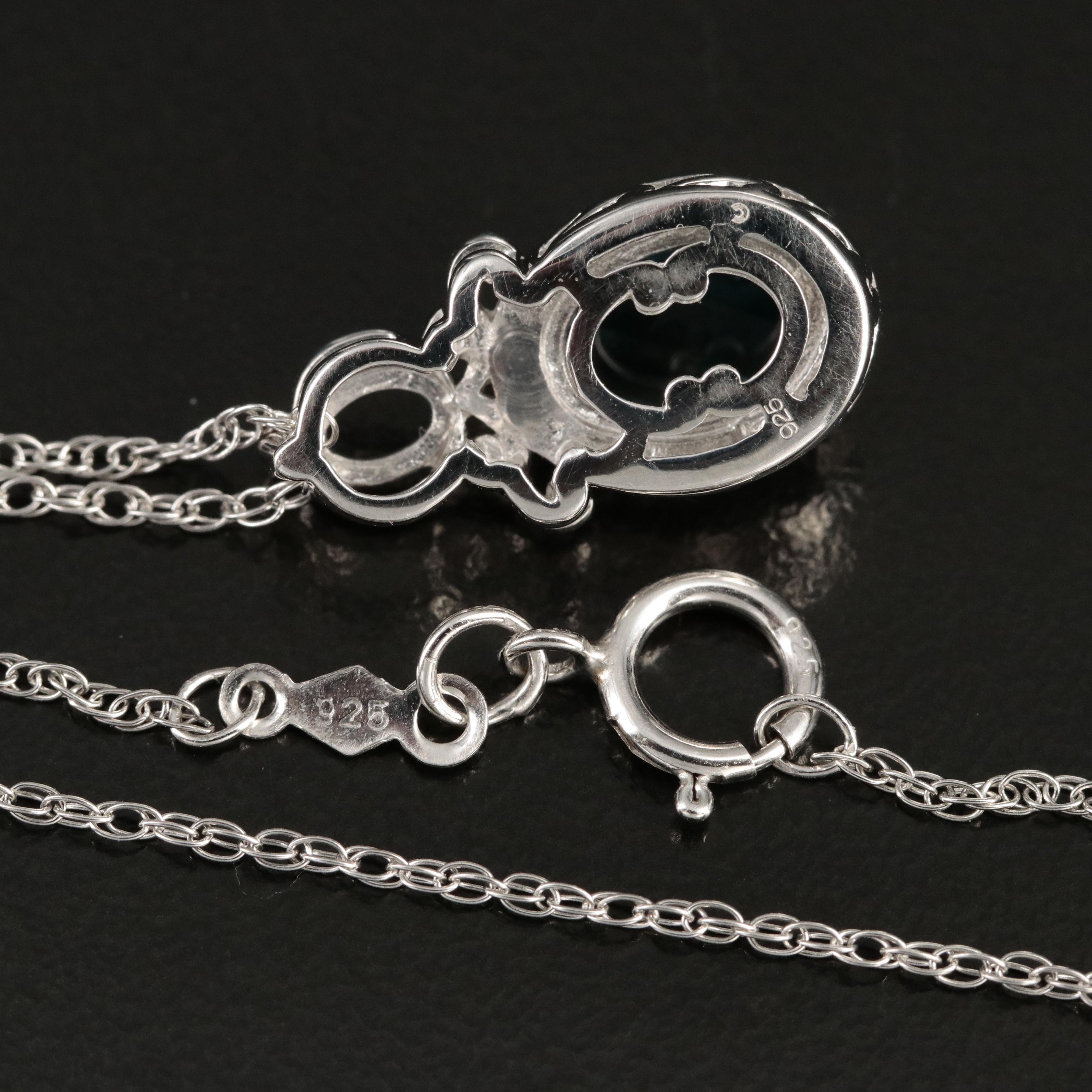 Sterling Topaz Pendant Necklace