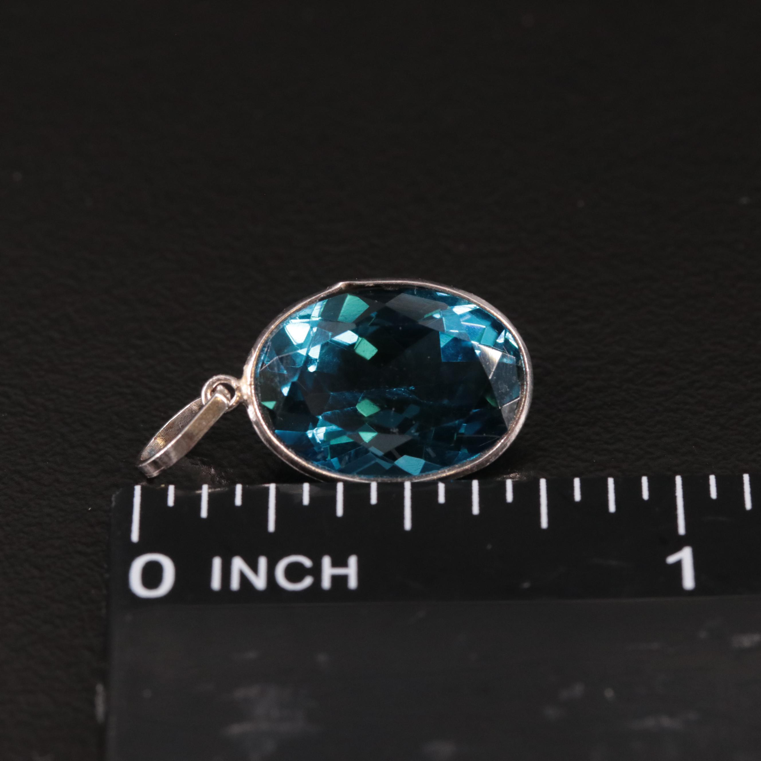 14K London Blue Topaz Pendant