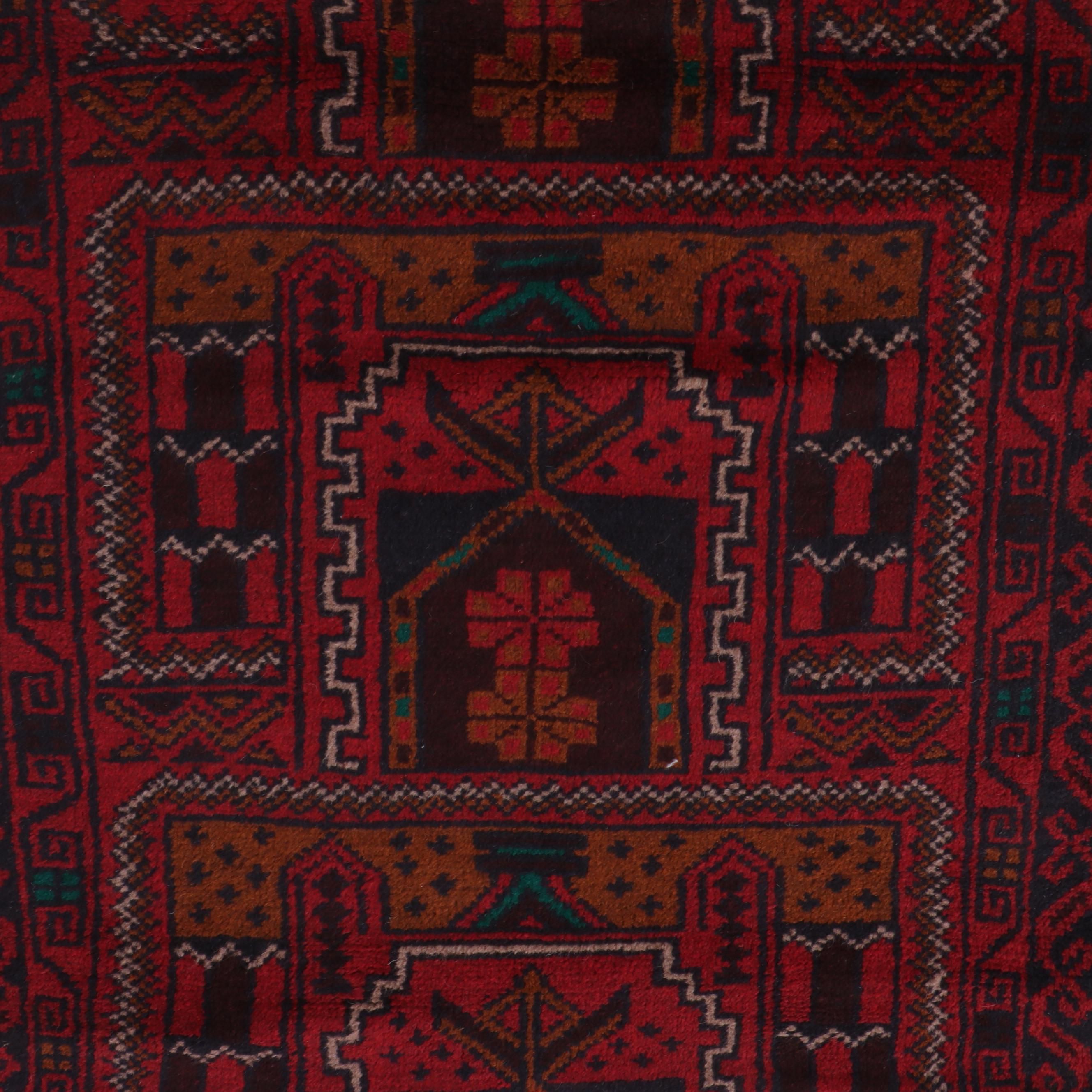 2'9 x 4'8 Hand-Knotted Afghan Teimani Accent Rug