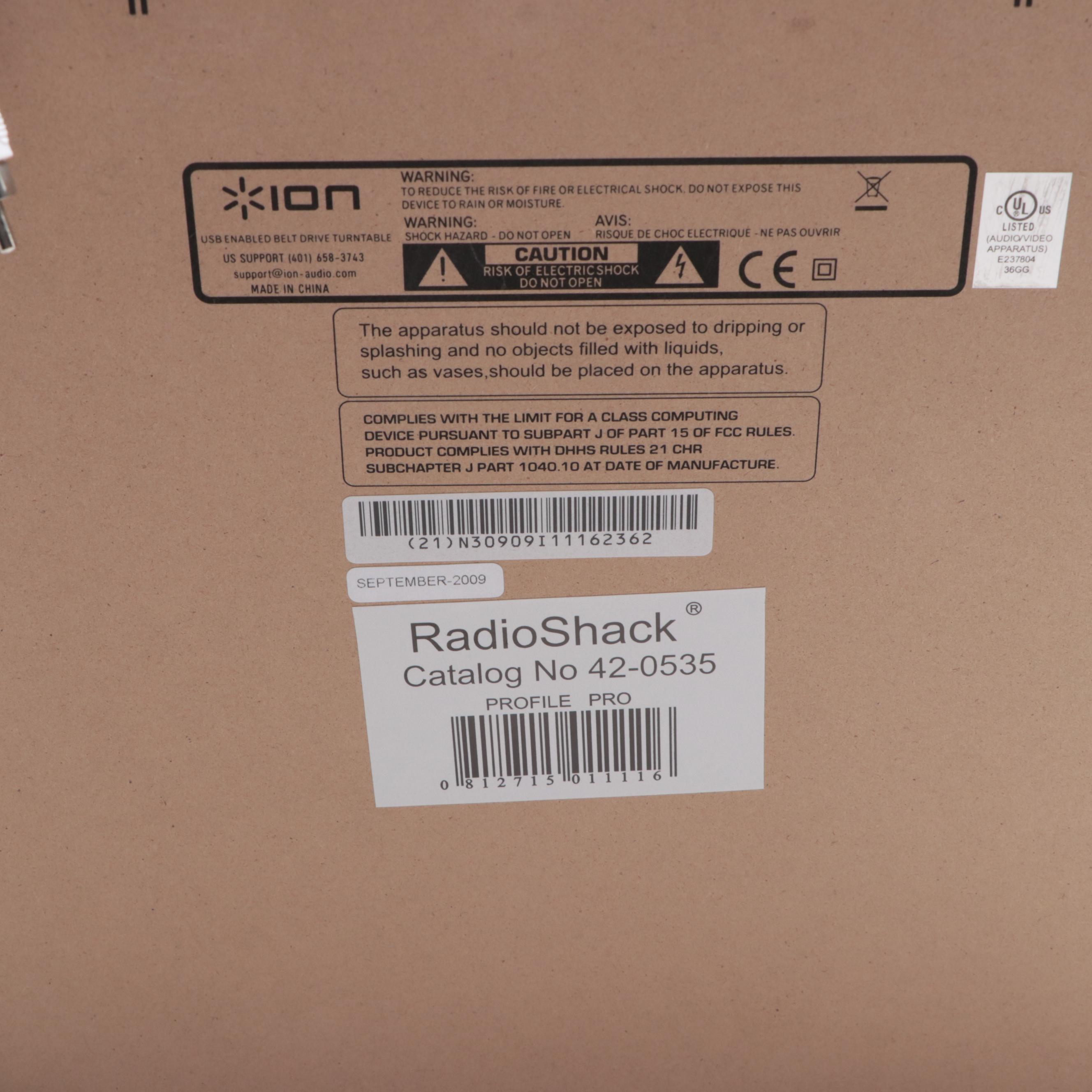 Ion "Profile Pro" USB Turntable