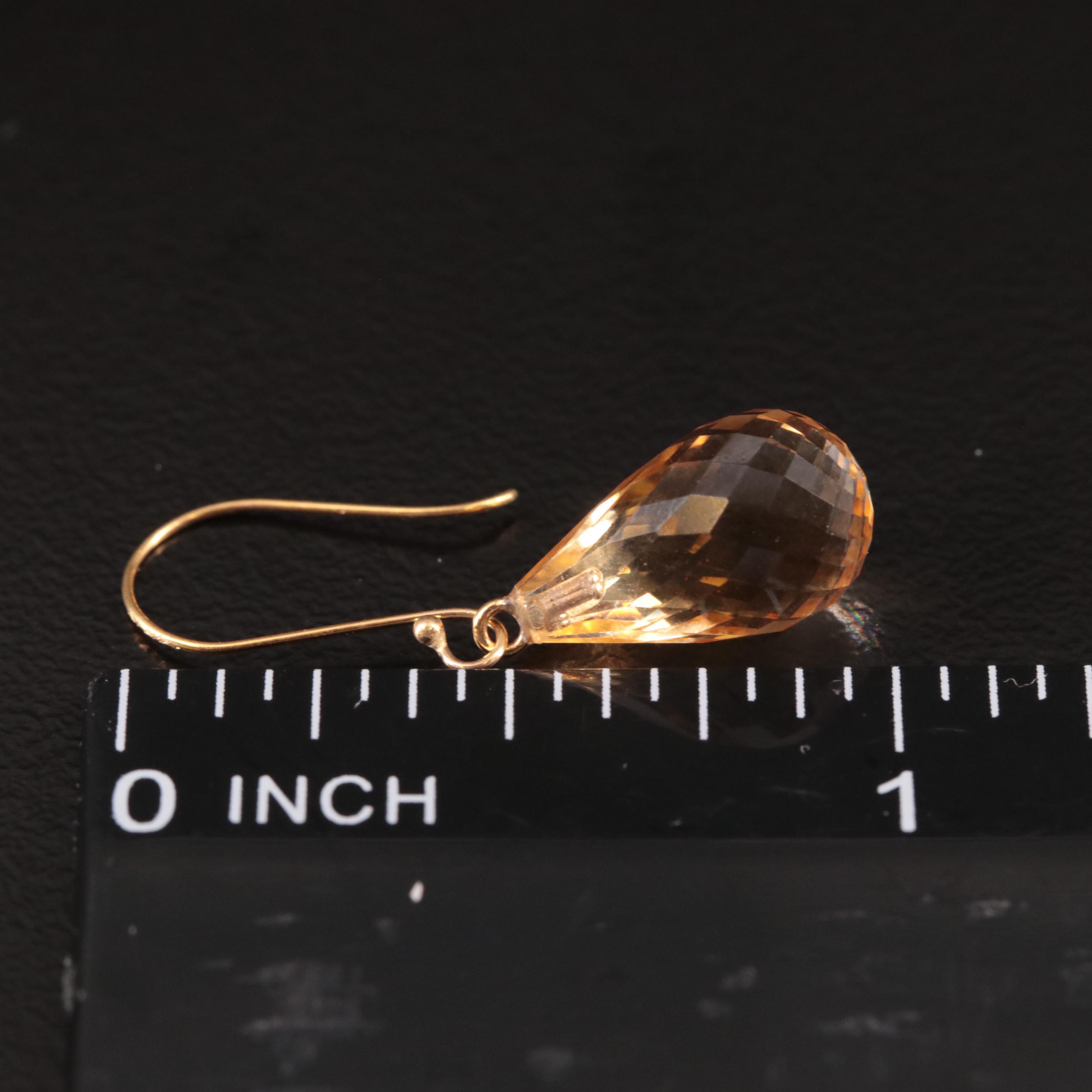 14K Citrine Drop Earrings