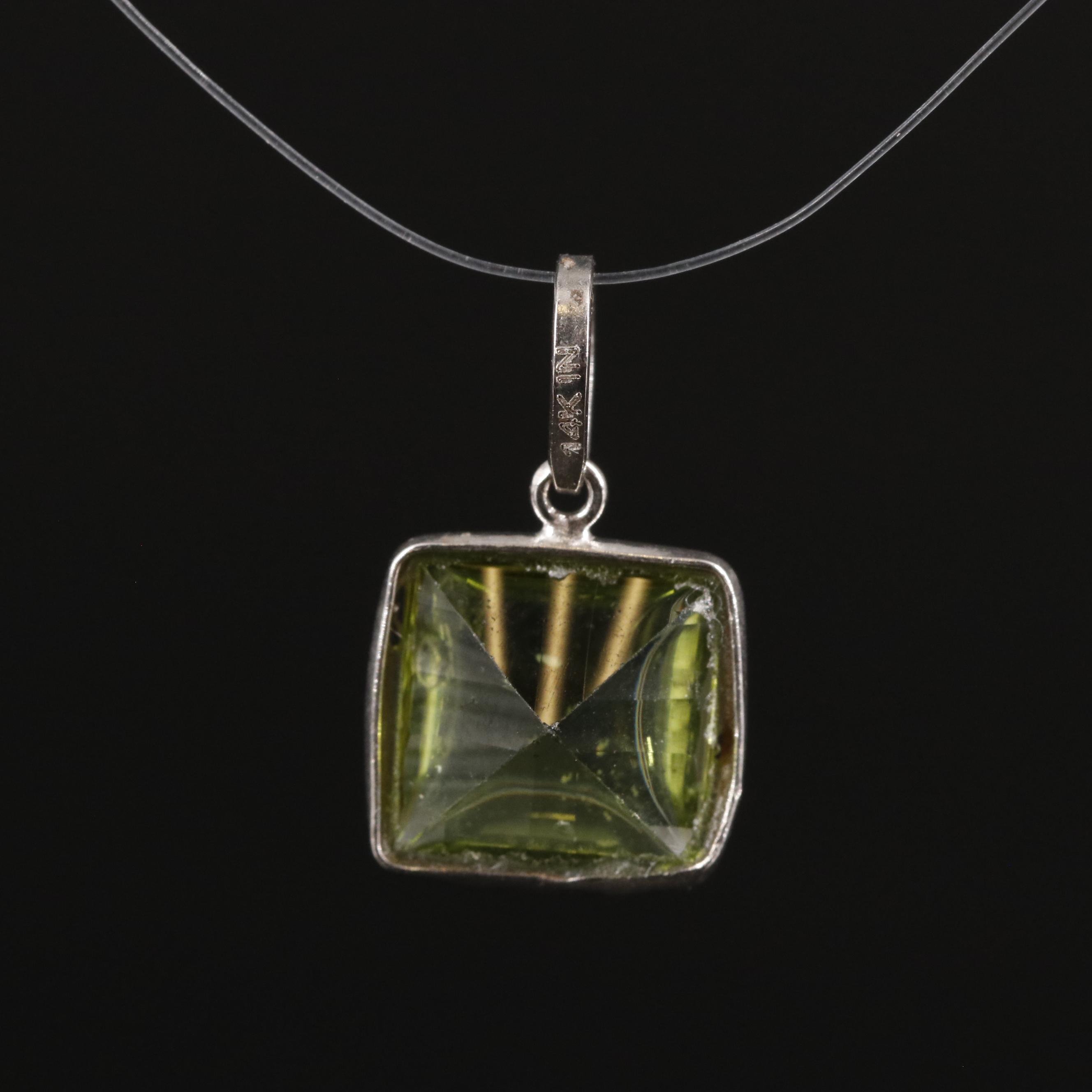 14K Peridot Pendant
