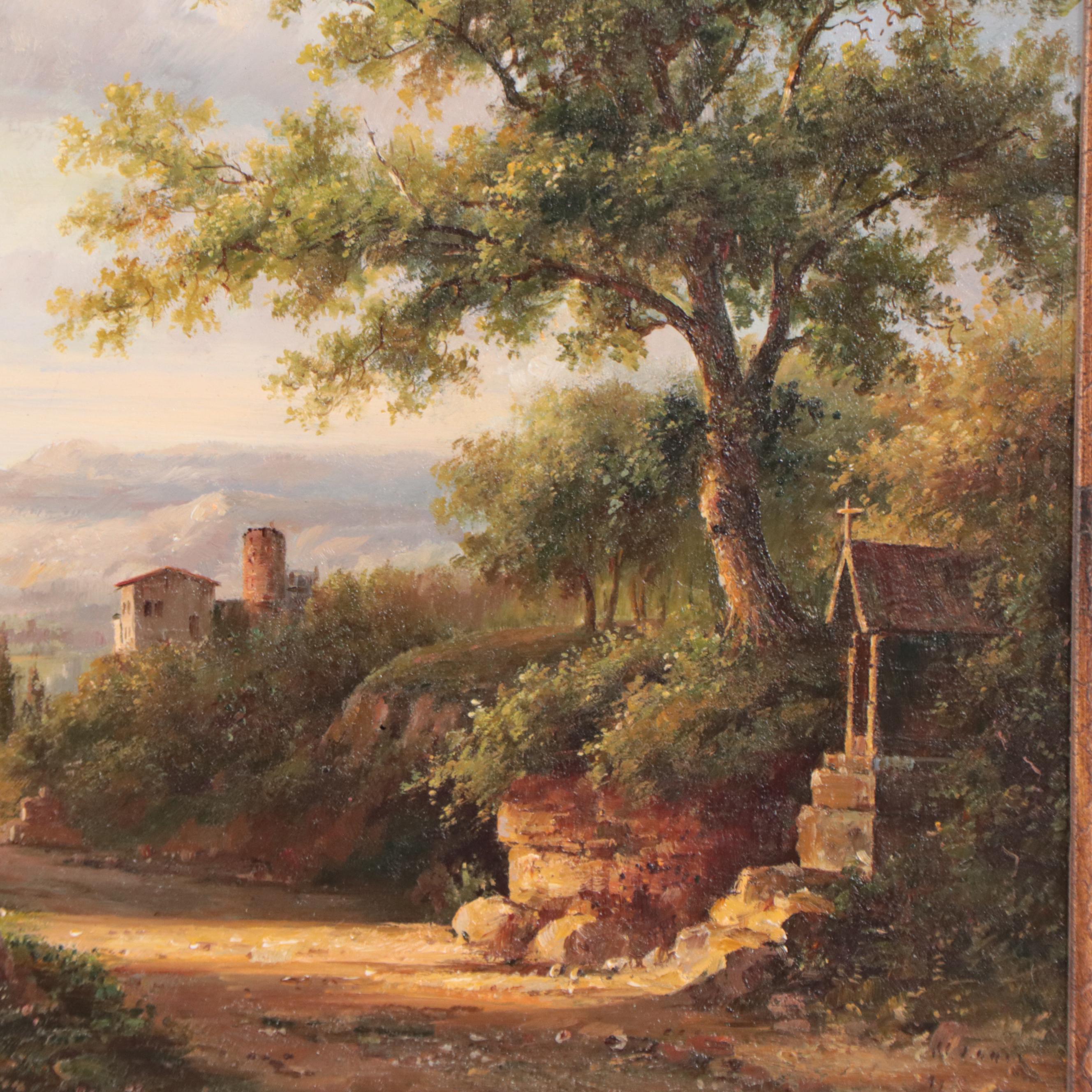 Southern European Landscape Oil Painting