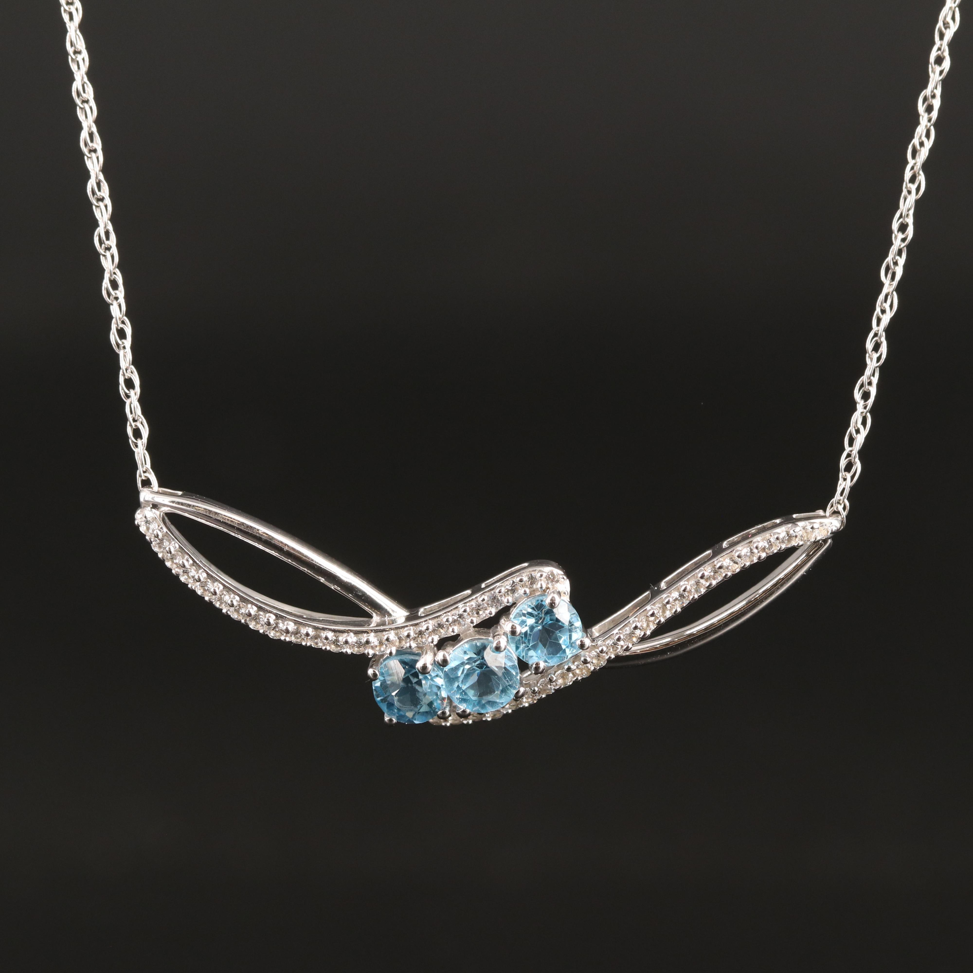 Sterling Topaz and Sapphire Necklace