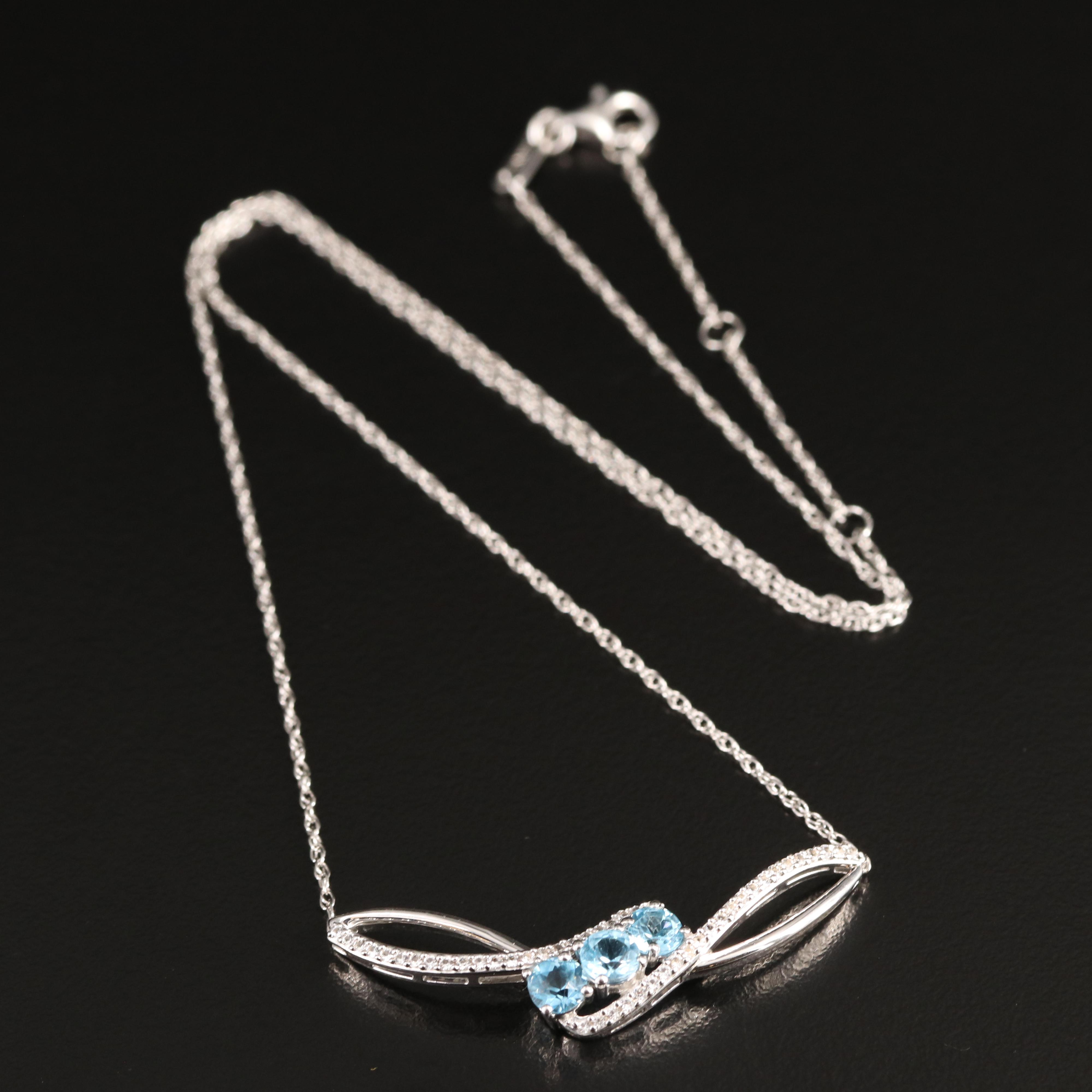Sterling Topaz and Sapphire Necklace