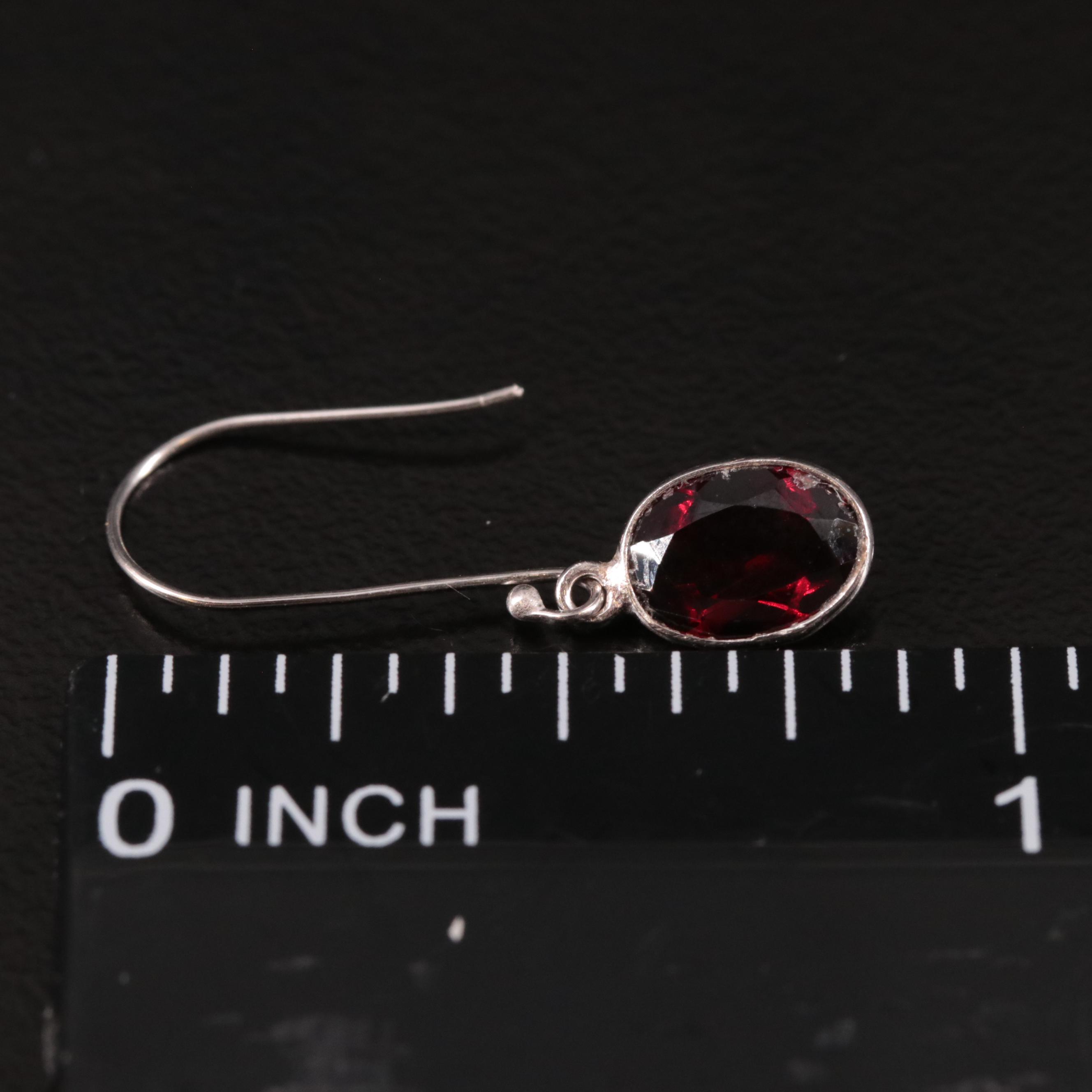 14K Garnet Drop Earrings